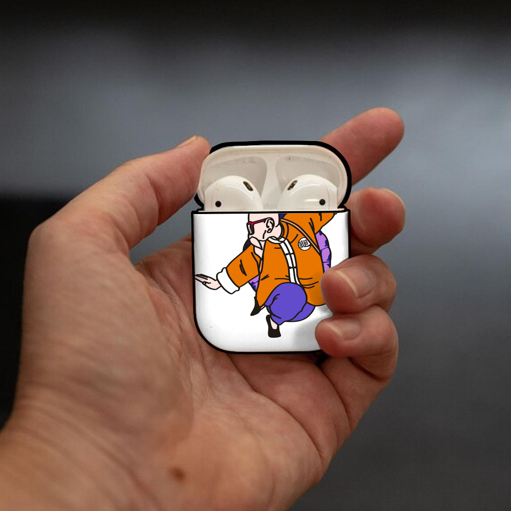 ドラゴンボール 亀仙人（かめせんにん） DRAGON BALL Master Roshi Kame Sennin AirPods 第2世代保護ケース ハードシェル ブラック 耐衝撃・防指紋・カラビナ付き