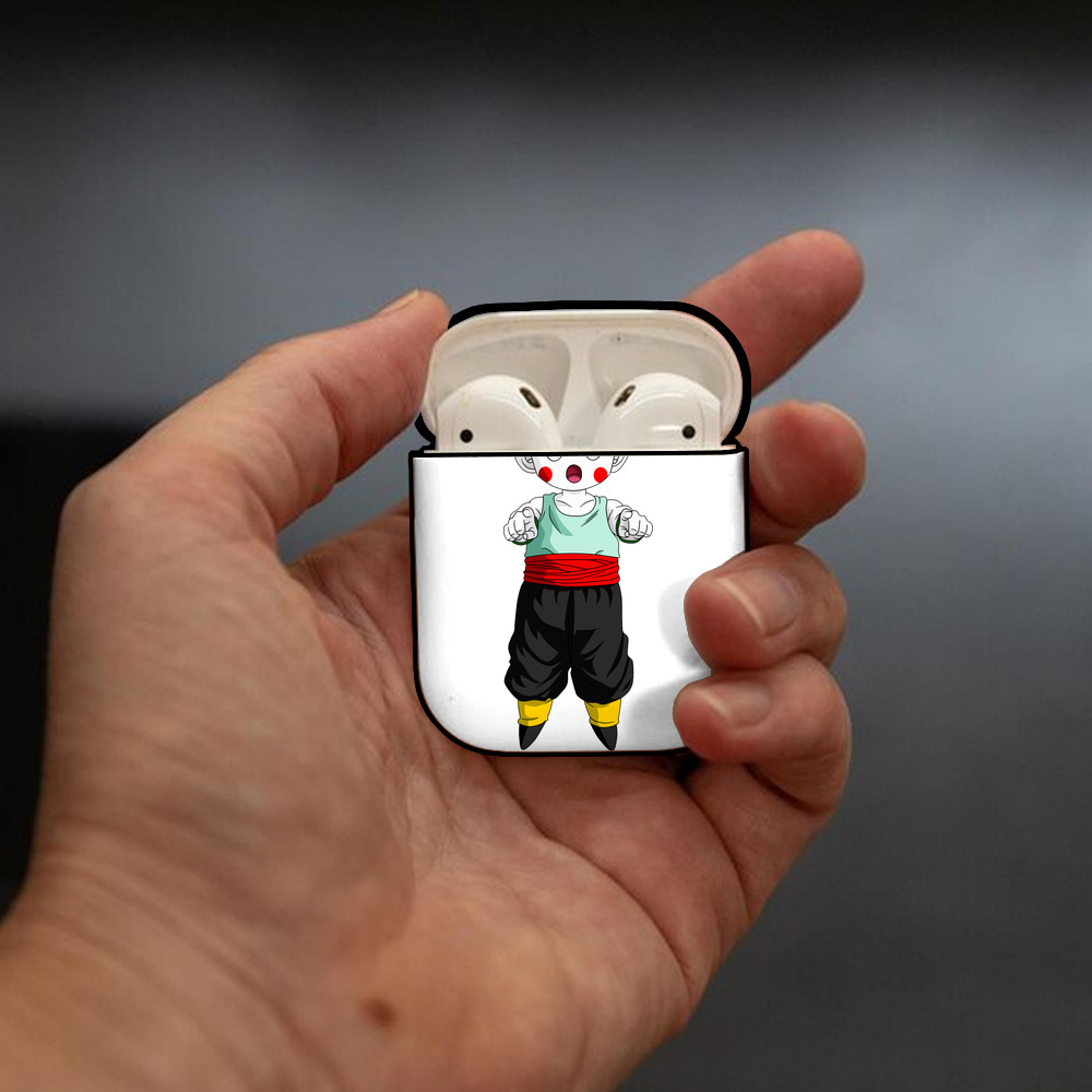 ドラゴンボール 餃子（チャオズ）DRAGON BALL Chaoz AirPods 第2世代保護ケース ハードシェル ブラック 耐衝撃・防指紋・カラビナ付き
