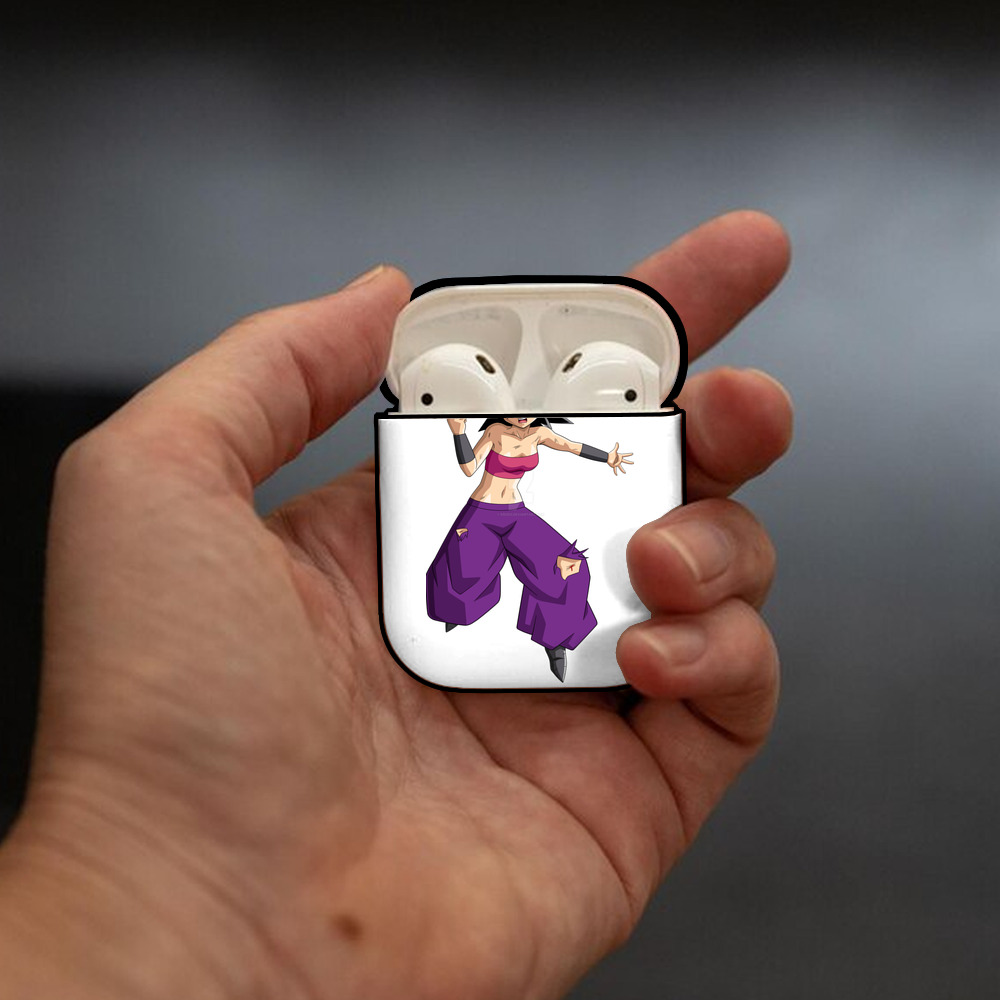 ドラゴンボール カリフラ DRAGON BALL Caulifla AirPods 第2世代保護ケース ハードシェル ブラック 耐衝撃・防指紋・カラビナ付き