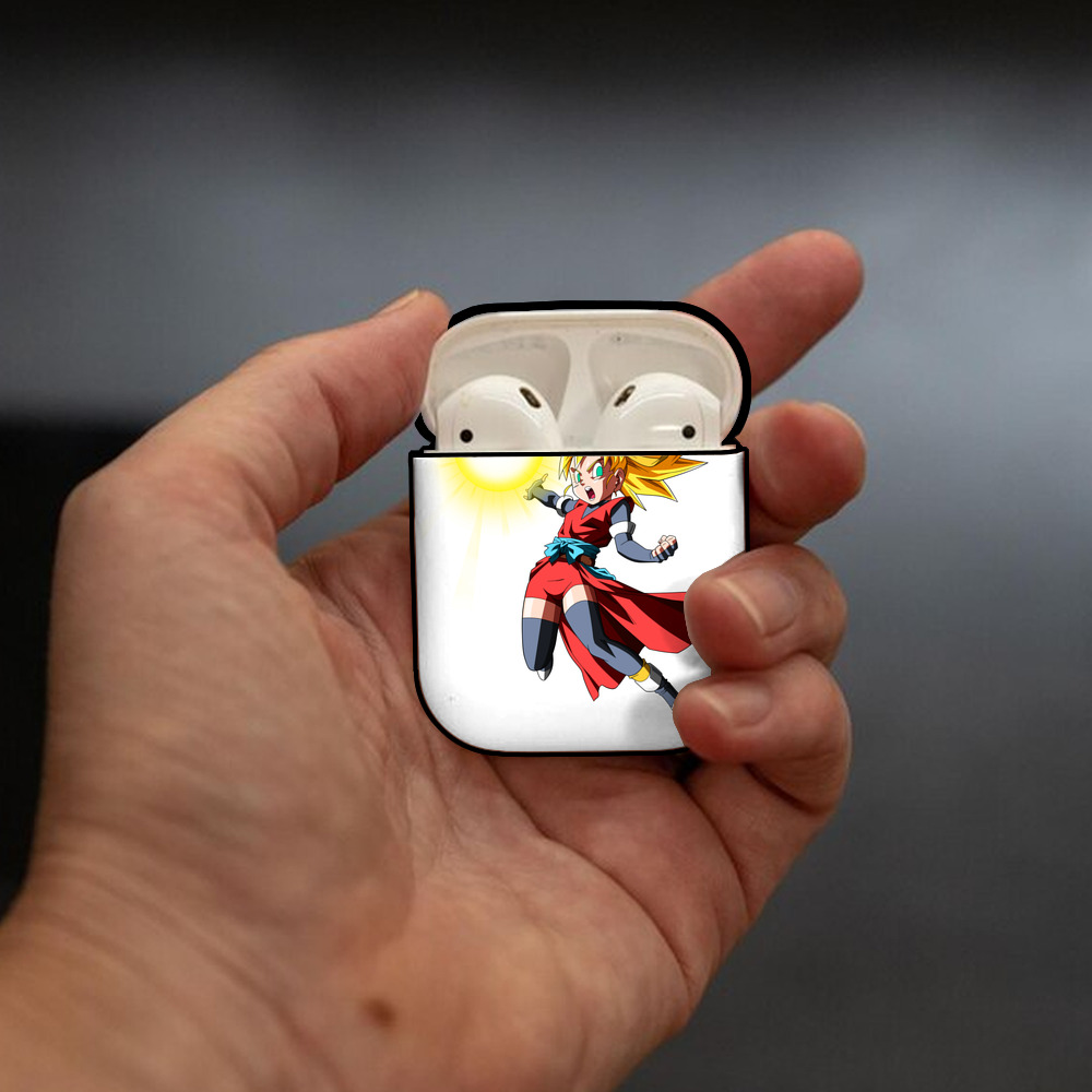 ドラゴンボール カリフラ DRAGON BALL Caulifla AirPods 第2世代保護ケース ハードシェル ブラック 耐衝撃・防指紋・カラビナ付き