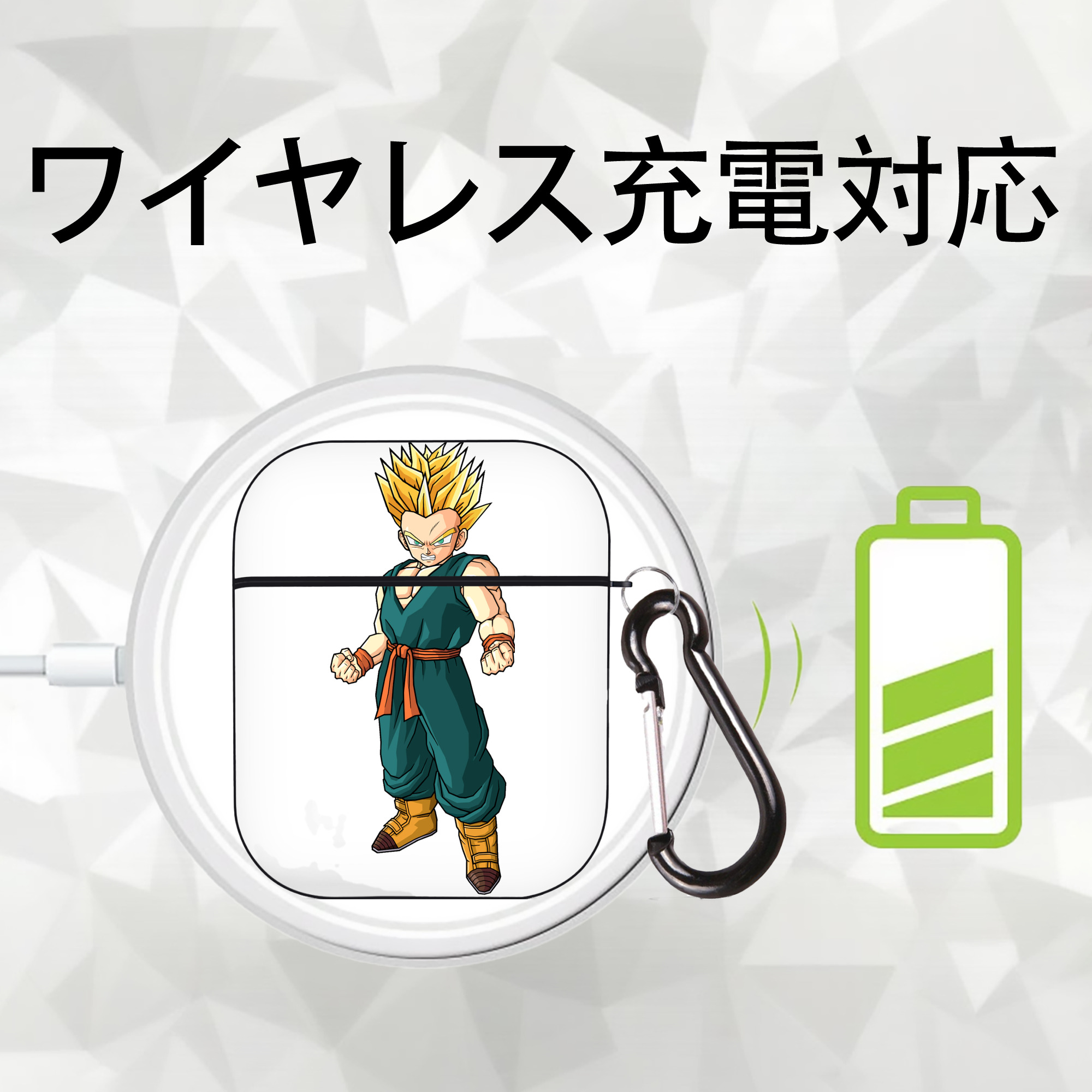 ドラゴンボール DRAGON BALL AirPods 第2世代保護ケース ハードシェル ブラック 耐衝撃・防指紋・カラビナ付き