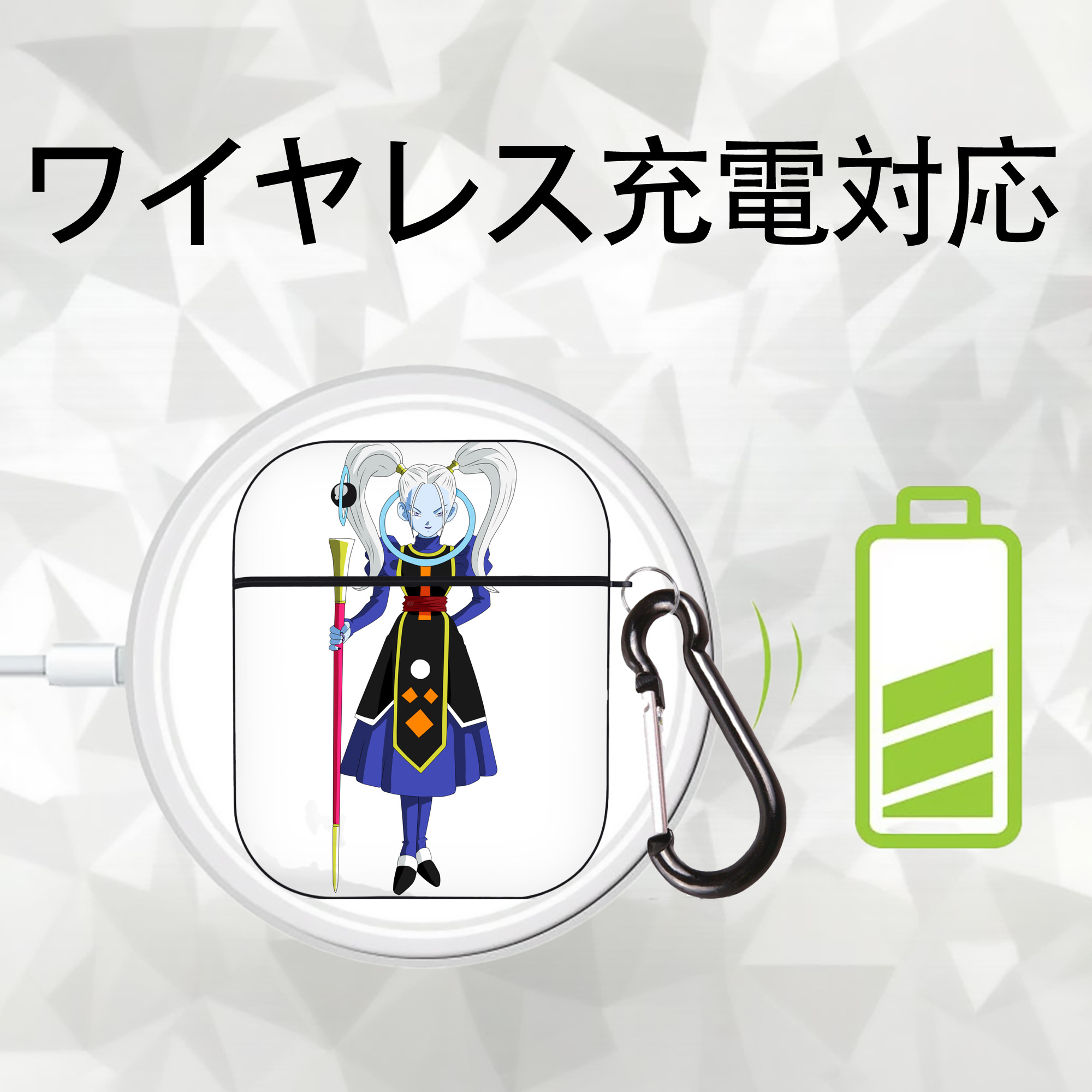 ドラゴンボール DRAGON BALL AirPods 第2世代保護ケース ハードシェル ブラック 耐衝撃・防指紋・カラビナ付き