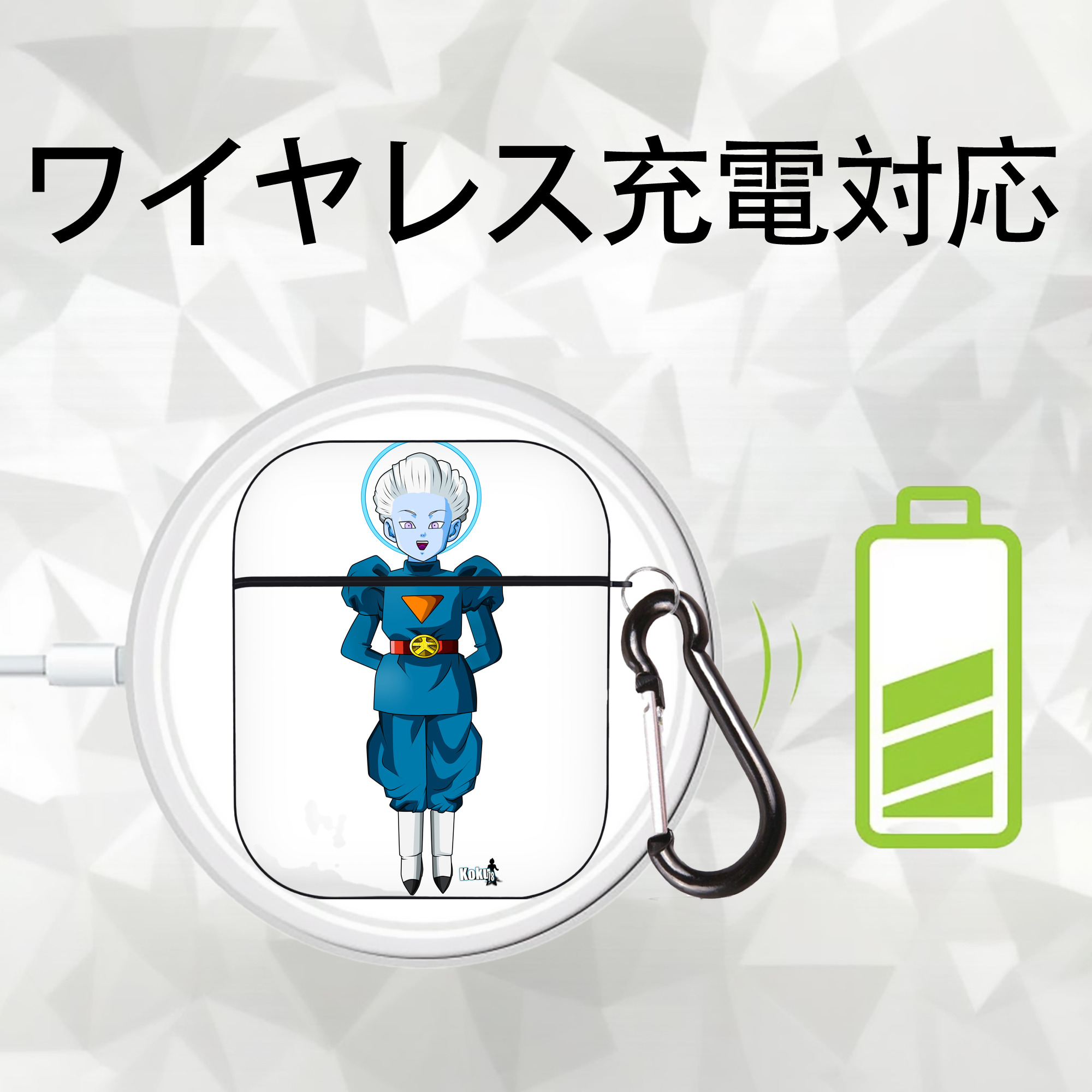 ドラゴンボール DRAGON BALL AirPods 第2世代保護ケース ハードシェル ブラック 耐衝撃・防指紋・カラビナ付き