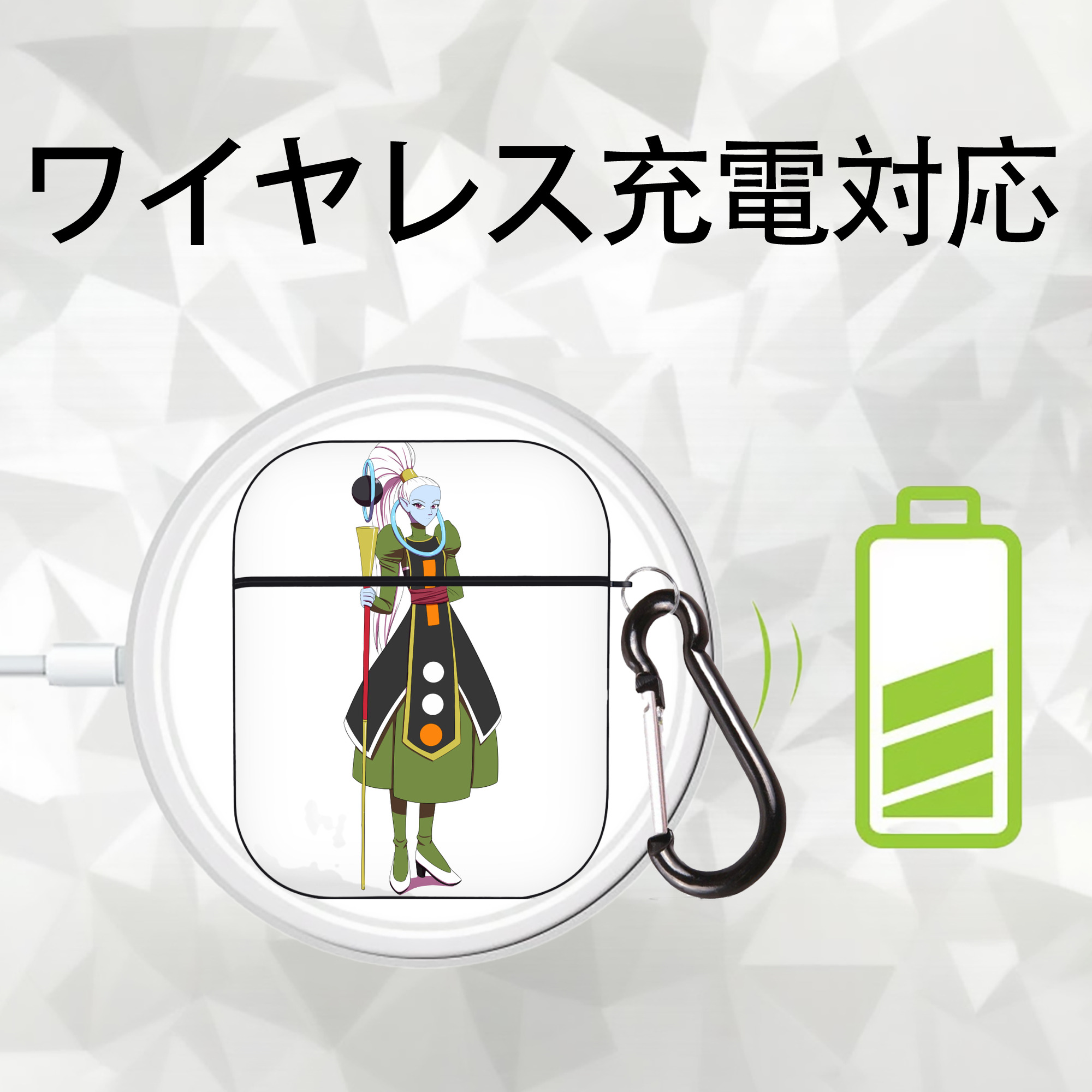 ドラゴンボール DRAGON BALL AirPods 第2世代保護ケース ハードシェル ブラック 耐衝撃・防指紋・カラビナ付き