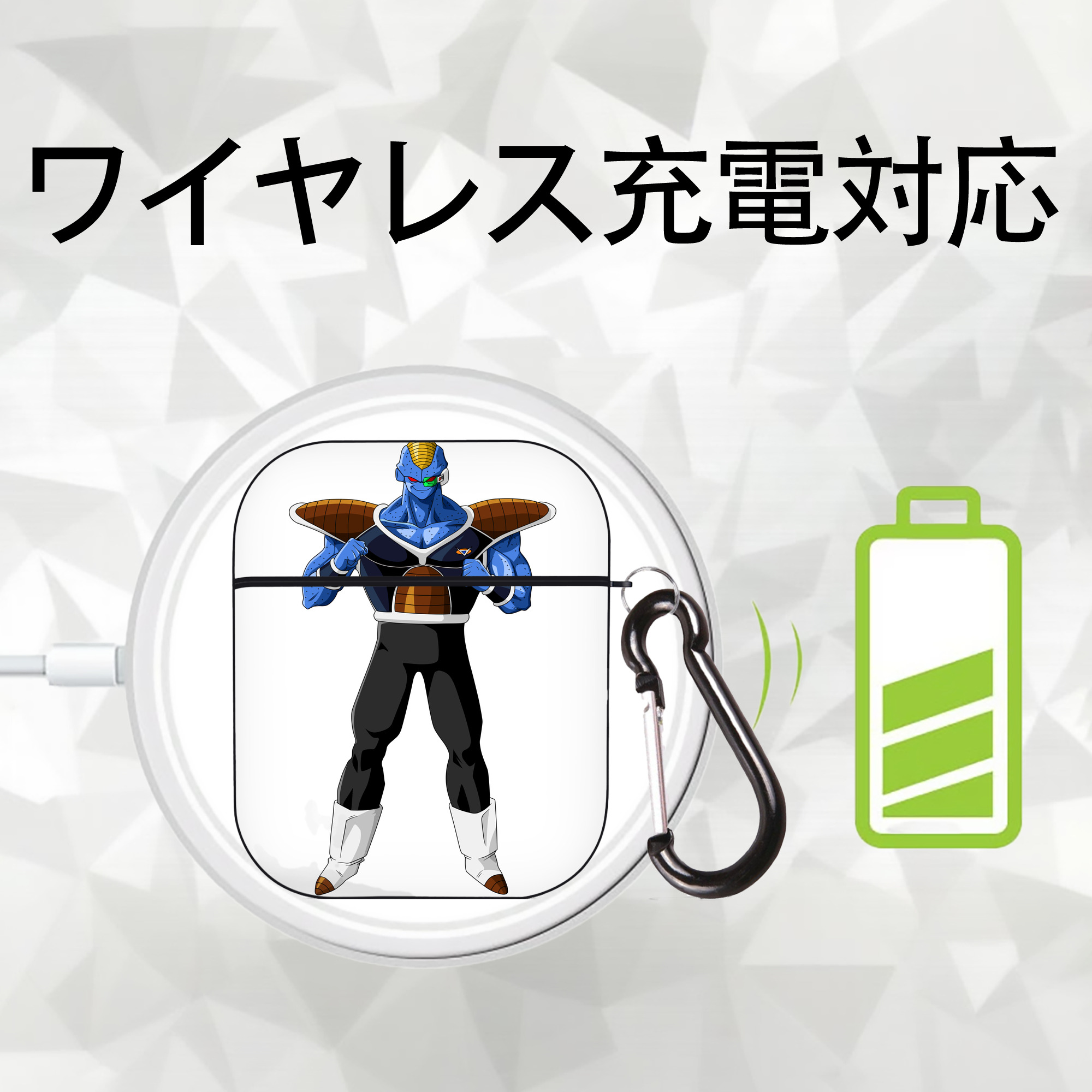 ドラゴンボール DRAGON BALL AirPods 第2世代保護ケース ハードシェル ブラック 耐衝撃・防指紋・カラビナ付き