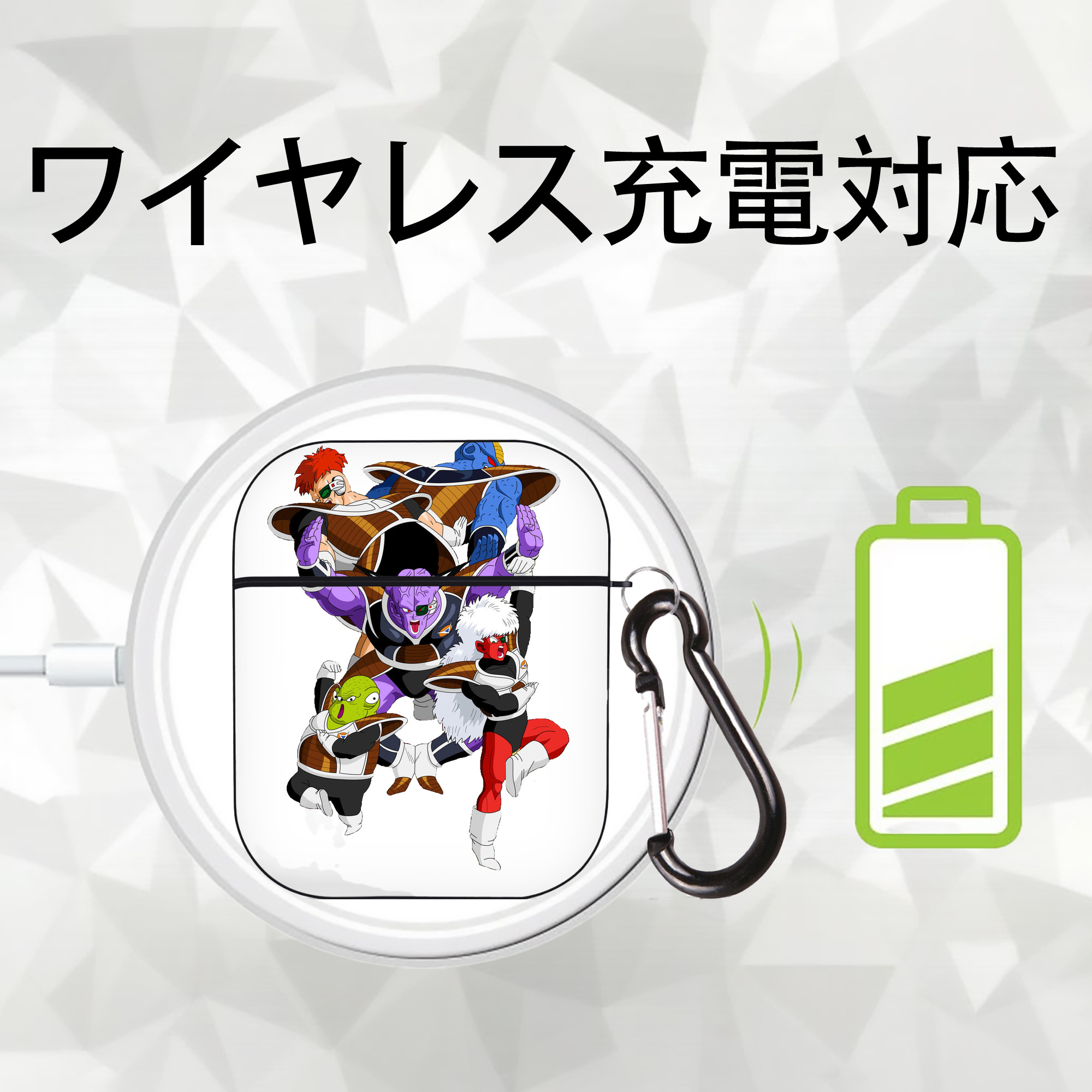 ドラゴンボール DRAGON BALL AirPods 第2世代保護ケース ハードシェル ブラック 耐衝撃・防指紋・カラビナ付き