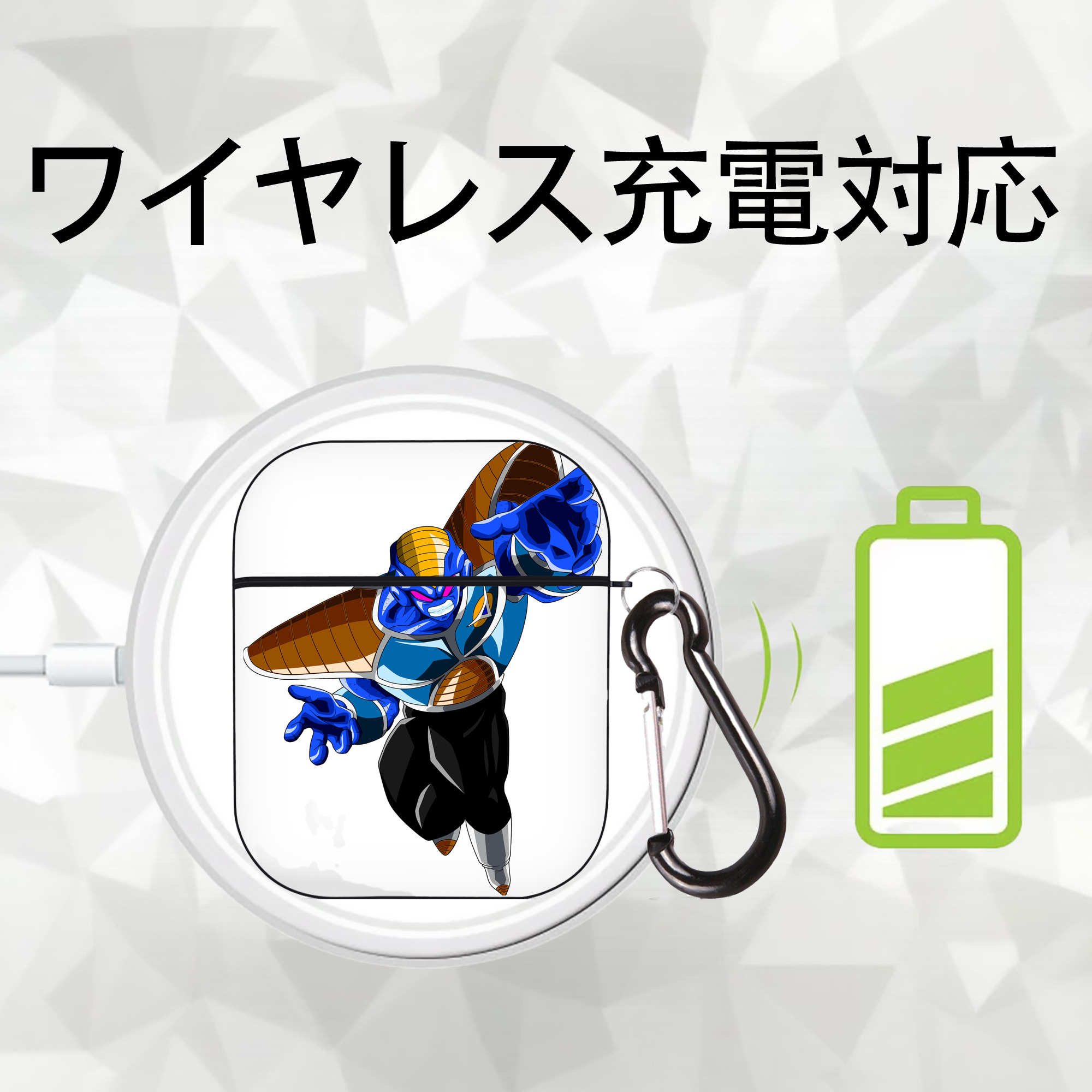 ドラゴンボール DRAGON BALL AirPods 第2世代保護ケース ハードシェル ブラック 耐衝撃・防指紋・カラビナ付き