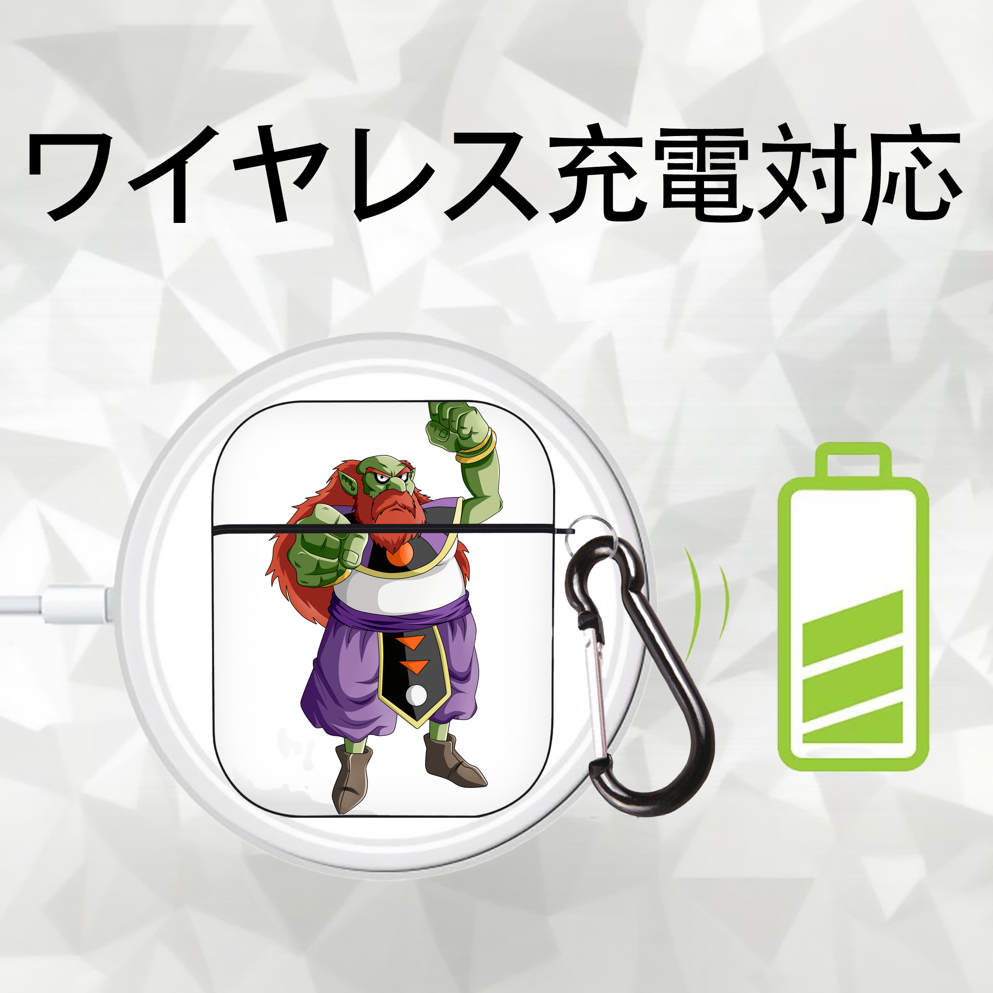 ドラゴンボール DRAGON BALL AirPods 第2世代保護ケース ハードシェル ブラック 耐衝撃・防指紋・カラビナ付き