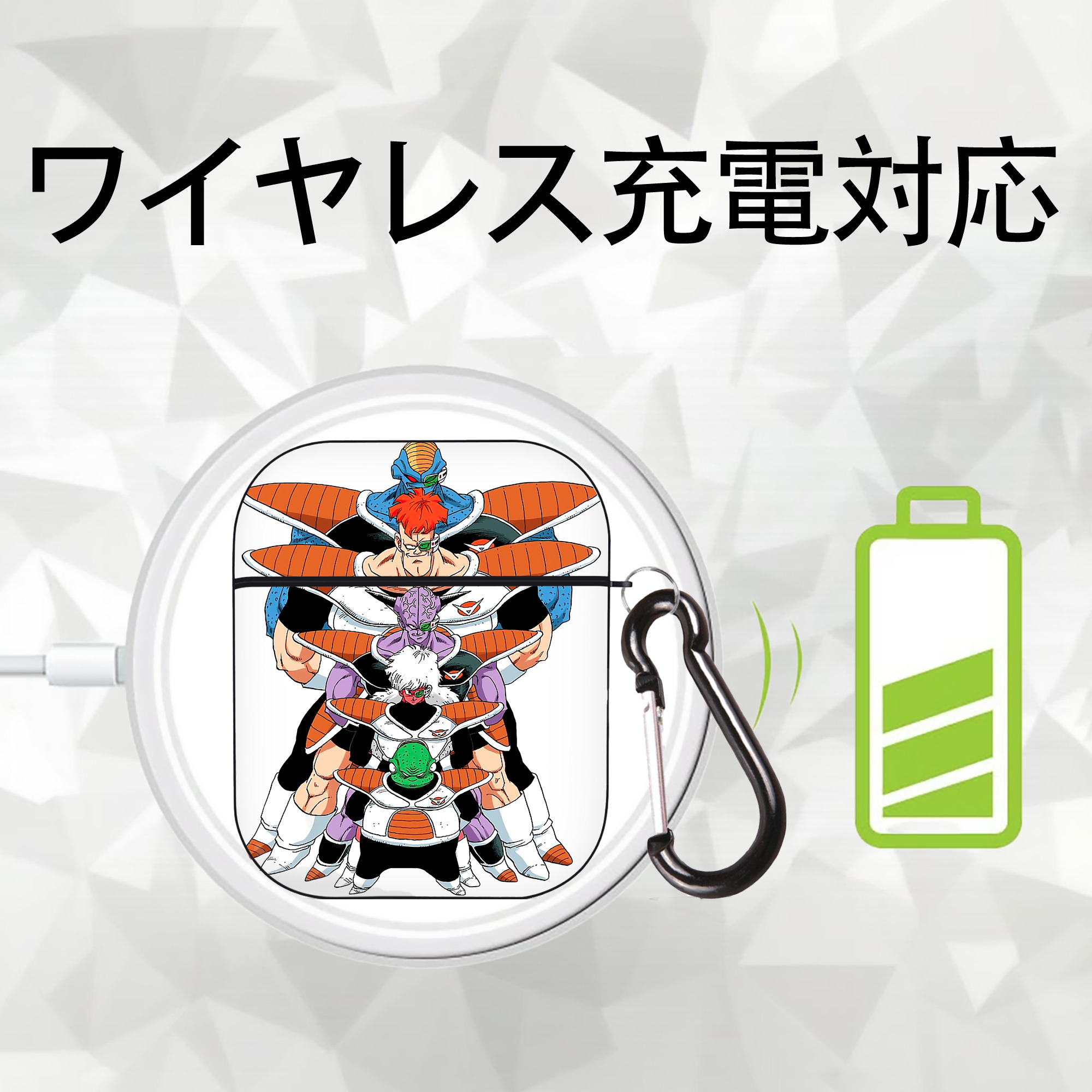 ドラゴンボール DRAGON BALL AirPods 第2世代保護ケース ハードシェル ブラック 耐衝撃・防指紋・カラビナ付き