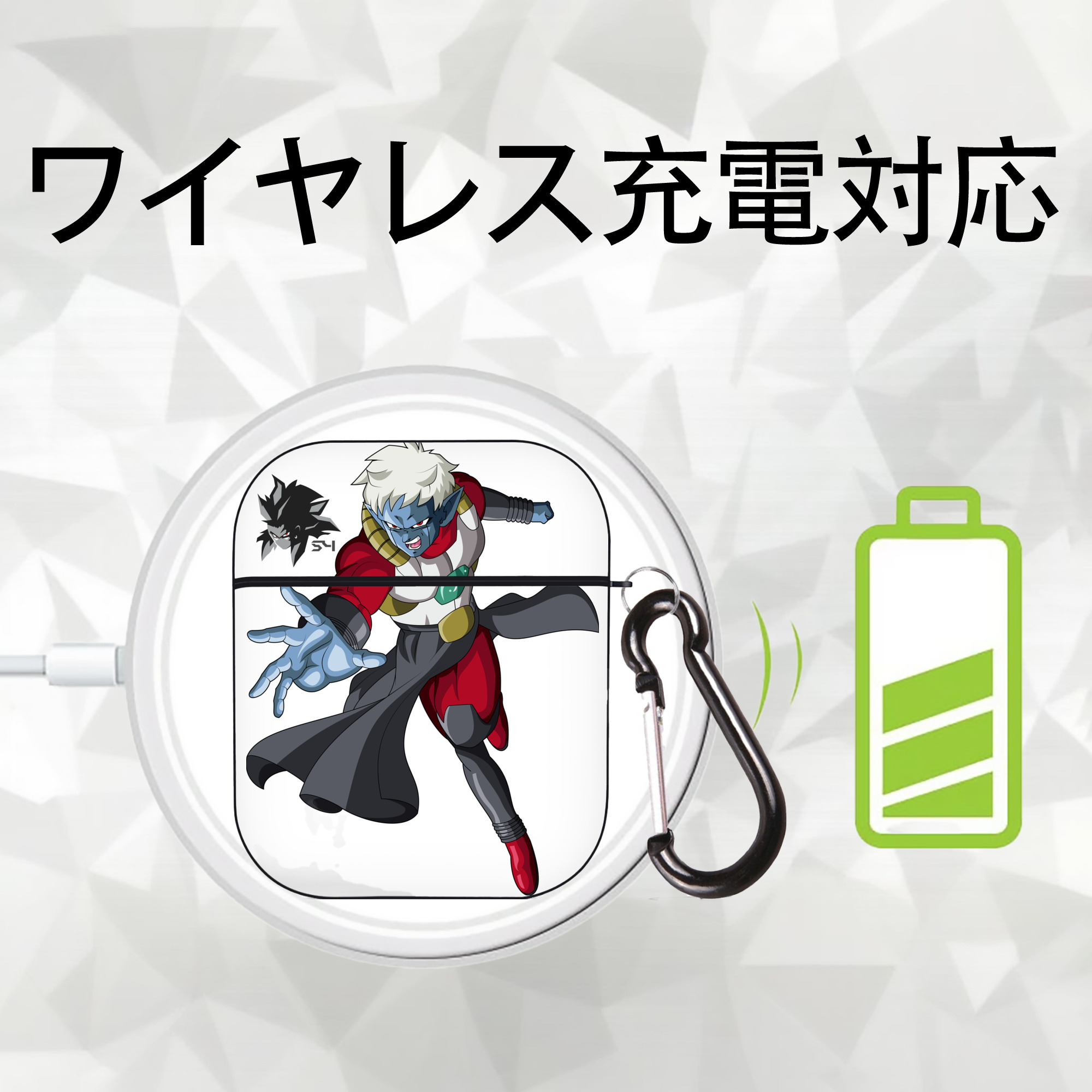 ドラゴンボール DRAGON BALL AirPods 第2世代保護ケース ハードシェル ブラック 耐衝撃・防指紋・カラビナ付き