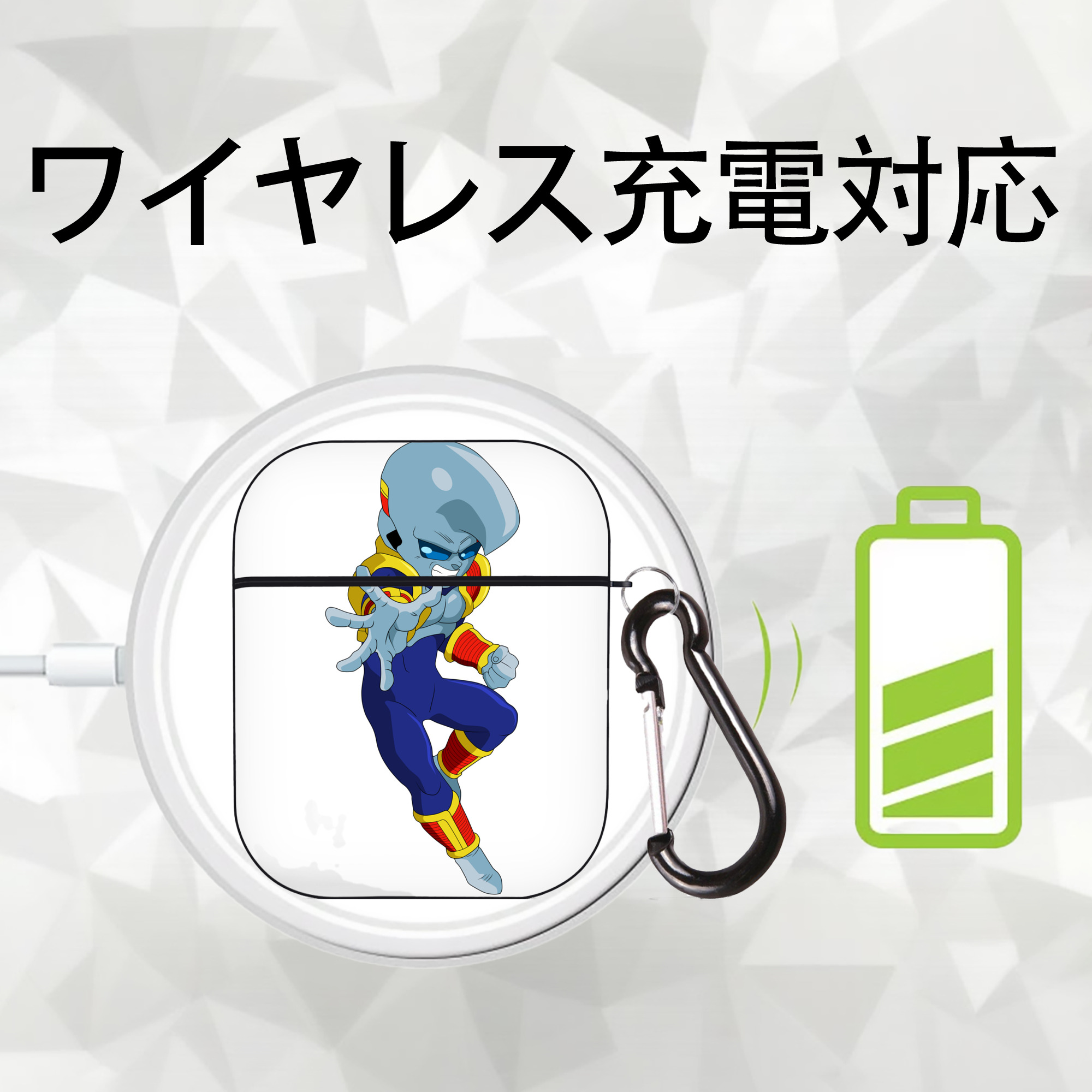 ドラゴンボール DRAGON BALL AirPods 第2世代保護ケース ハードシェル ブラック 耐衝撃・防指紋・カラビナ付き
