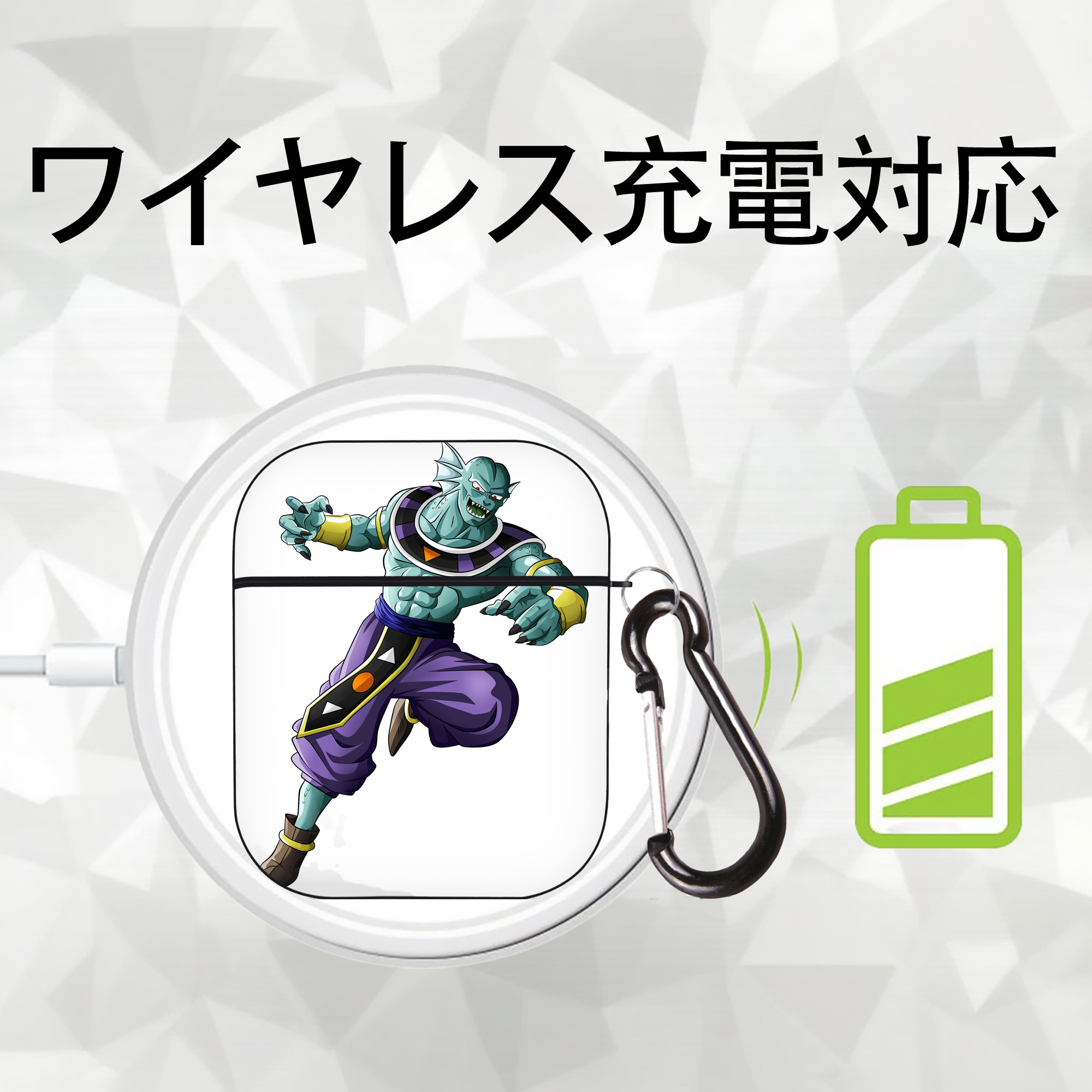 ドラゴンボール DRAGON BALL AirPods 第2世代保護ケース ハードシェル ブラック 耐衝撃・防指紋・カラビナ付き