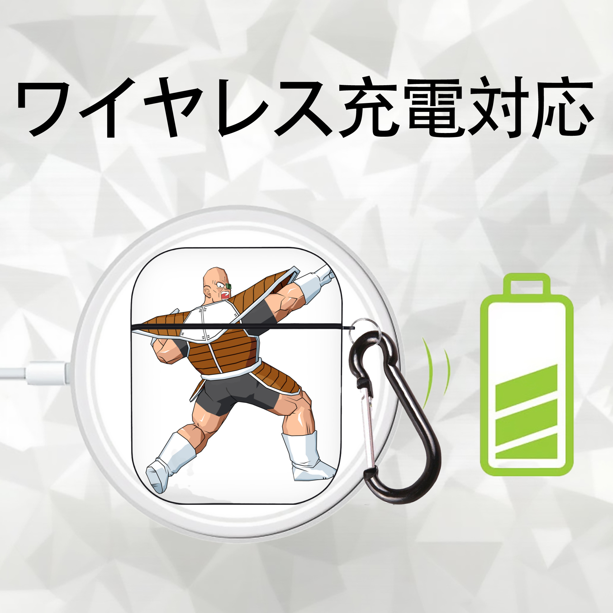 ドラゴンボール DRAGON BALL AirPods 第2世代保護ケース ハードシェル ブラック 耐衝撃・防指紋・カラビナ付き