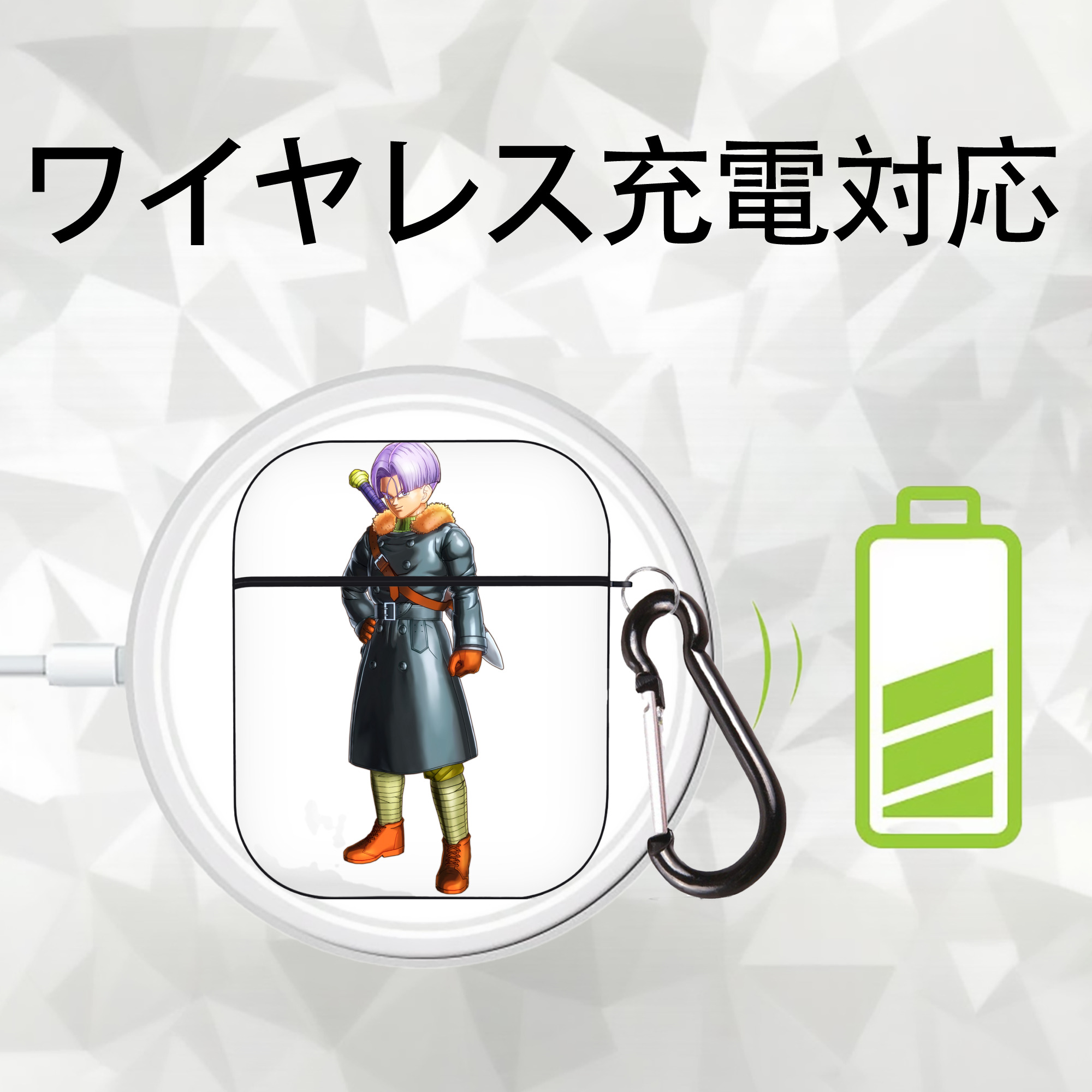 ドラゴンボール DRAGON BALL AirPods 第2世代保護ケース ハードシェル ブラック 耐衝撃・防指紋・カラビナ付き