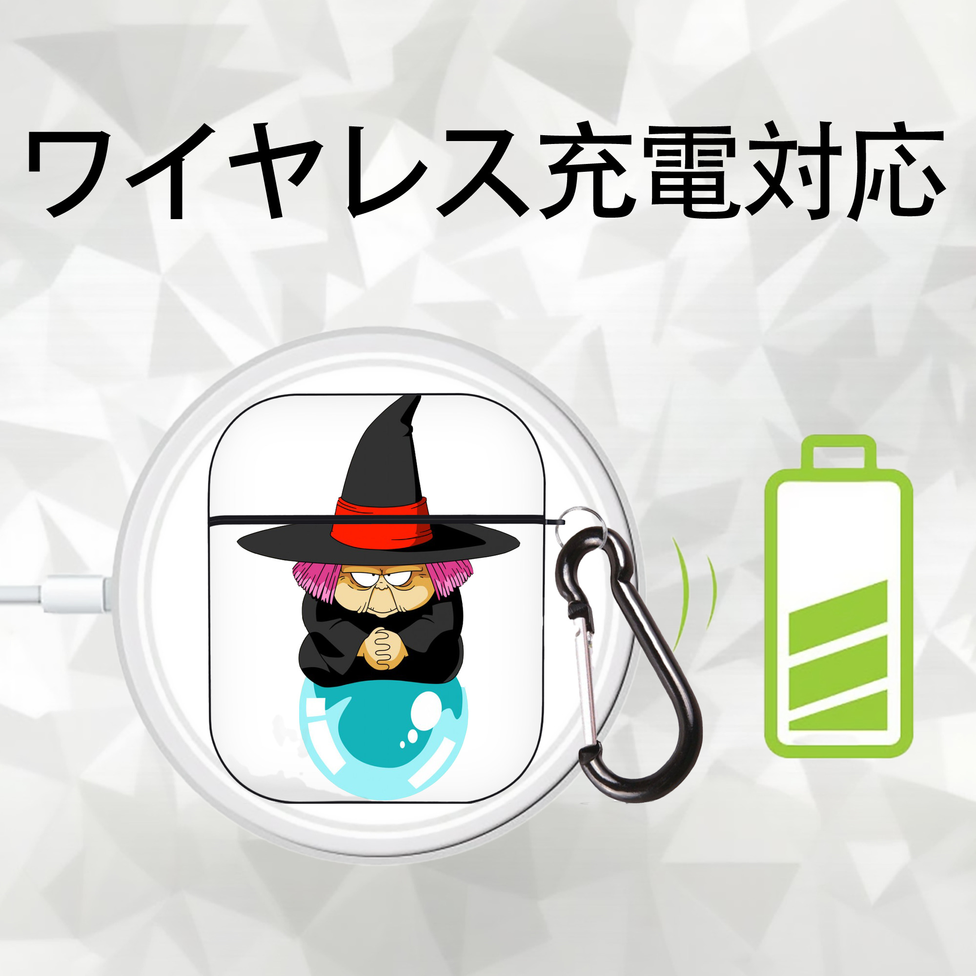 ドラゴンボール DRAGON BALL AirPods 第2世代保護ケース ハードシェル ブラック 耐衝撃・防指紋・カラビナ付き