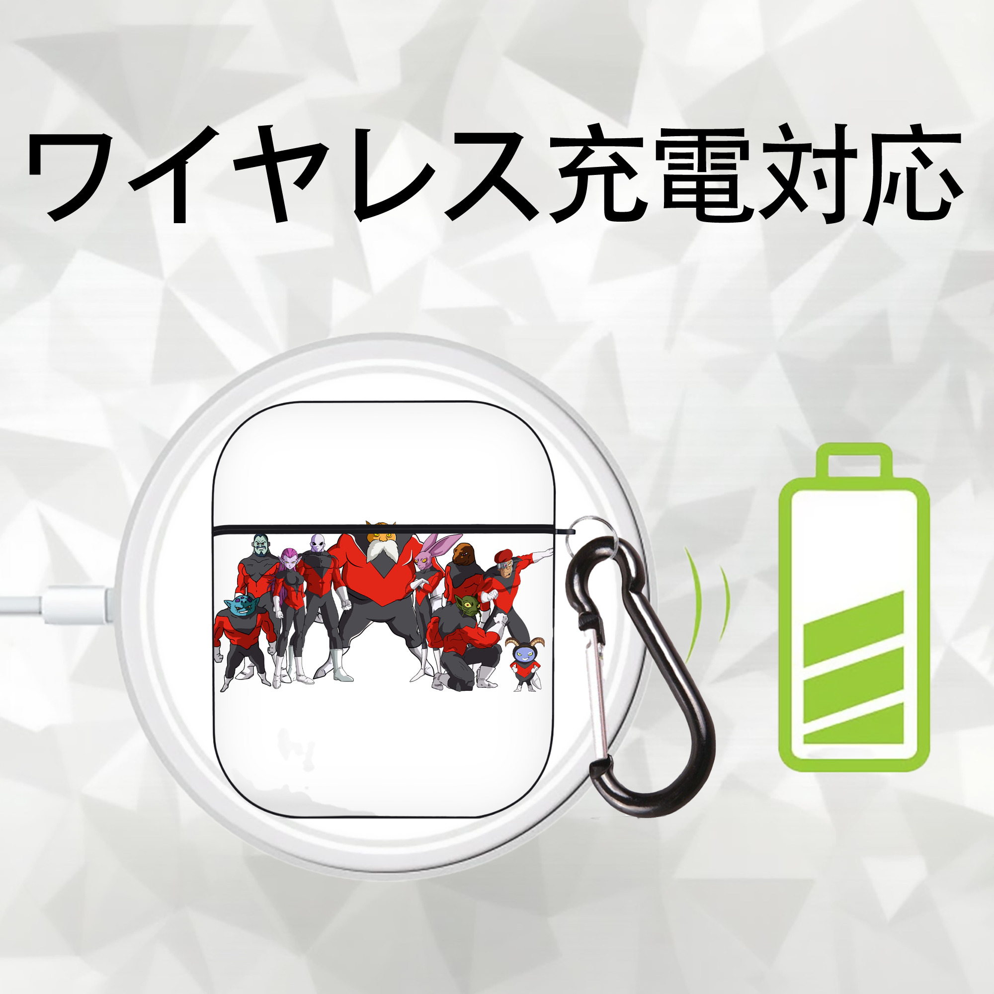 ドラゴンボール DRAGON BALL AirPods 第2世代保護ケース ハードシェル ブラック 耐衝撃・防指紋・カラビナ付き