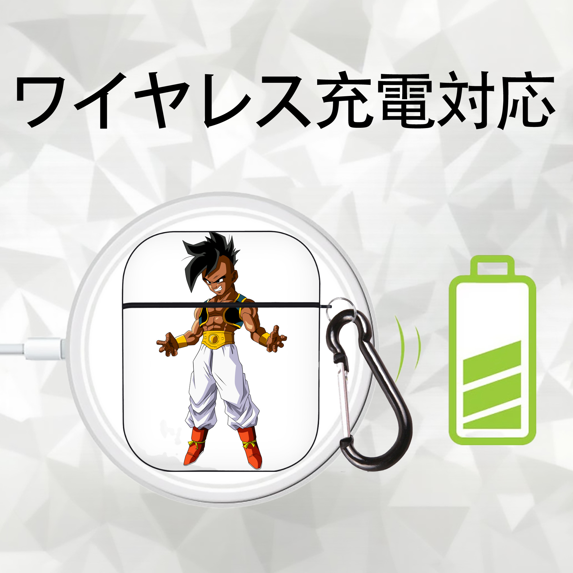 ドラゴンボール DRAGON BALL AirPods 第2世代保護ケース ハードシェル ブラック 耐衝撃・防指紋・カラビナ付き