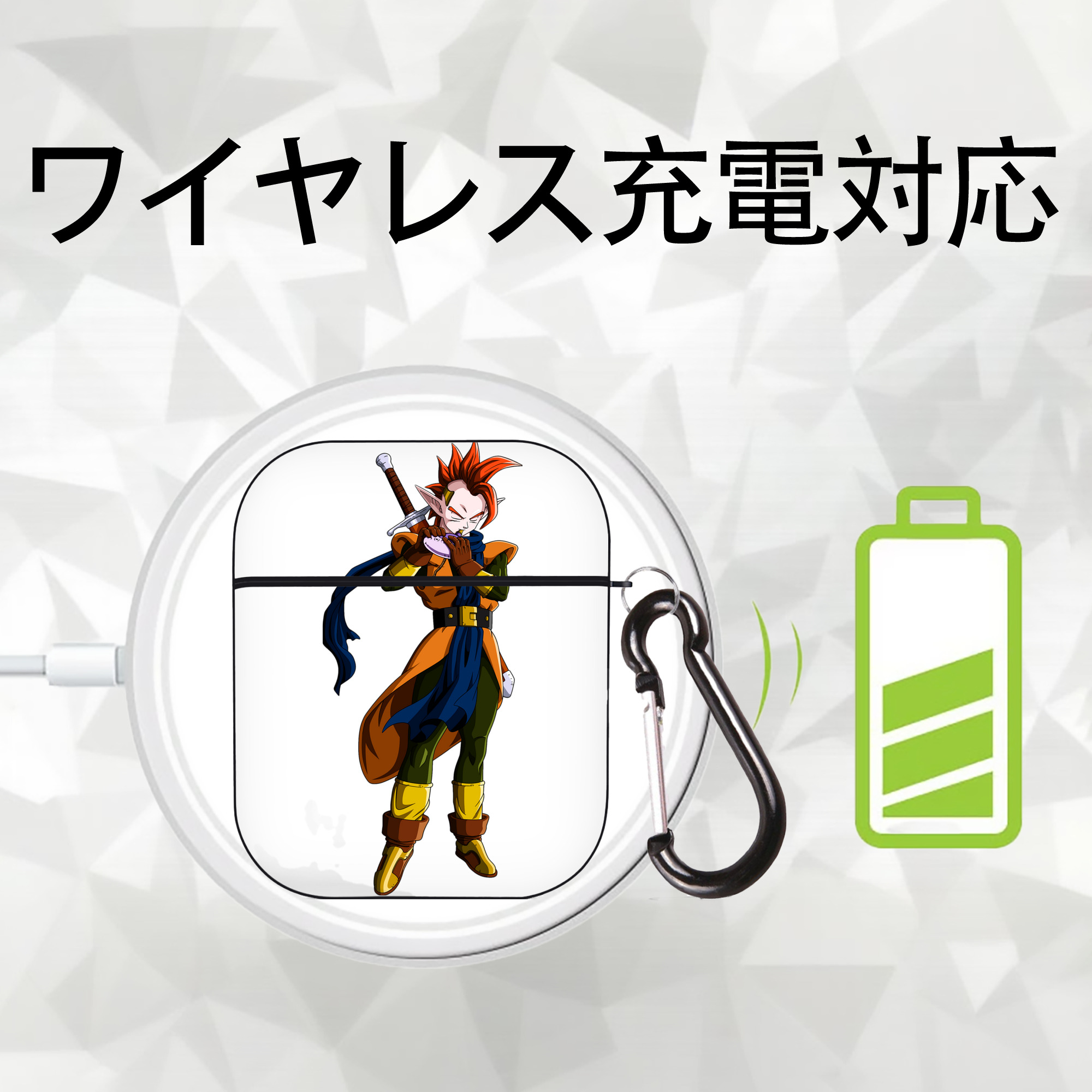 ドラゴンボール DRAGON BALL AirPods 第2世代保護ケース ハードシェル ブラック 耐衝撃・防指紋・カラビナ付き