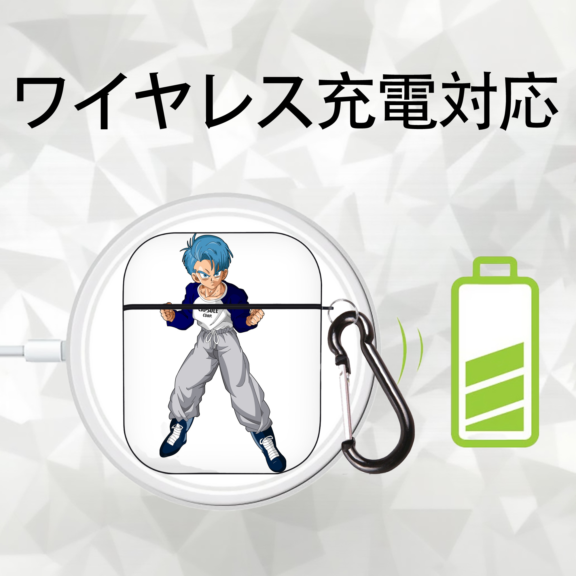 ドラゴンボール DRAGON BALL AirPods 第2世代保護ケース ハードシェル ブラック 耐衝撃・防指紋・カラビナ付き