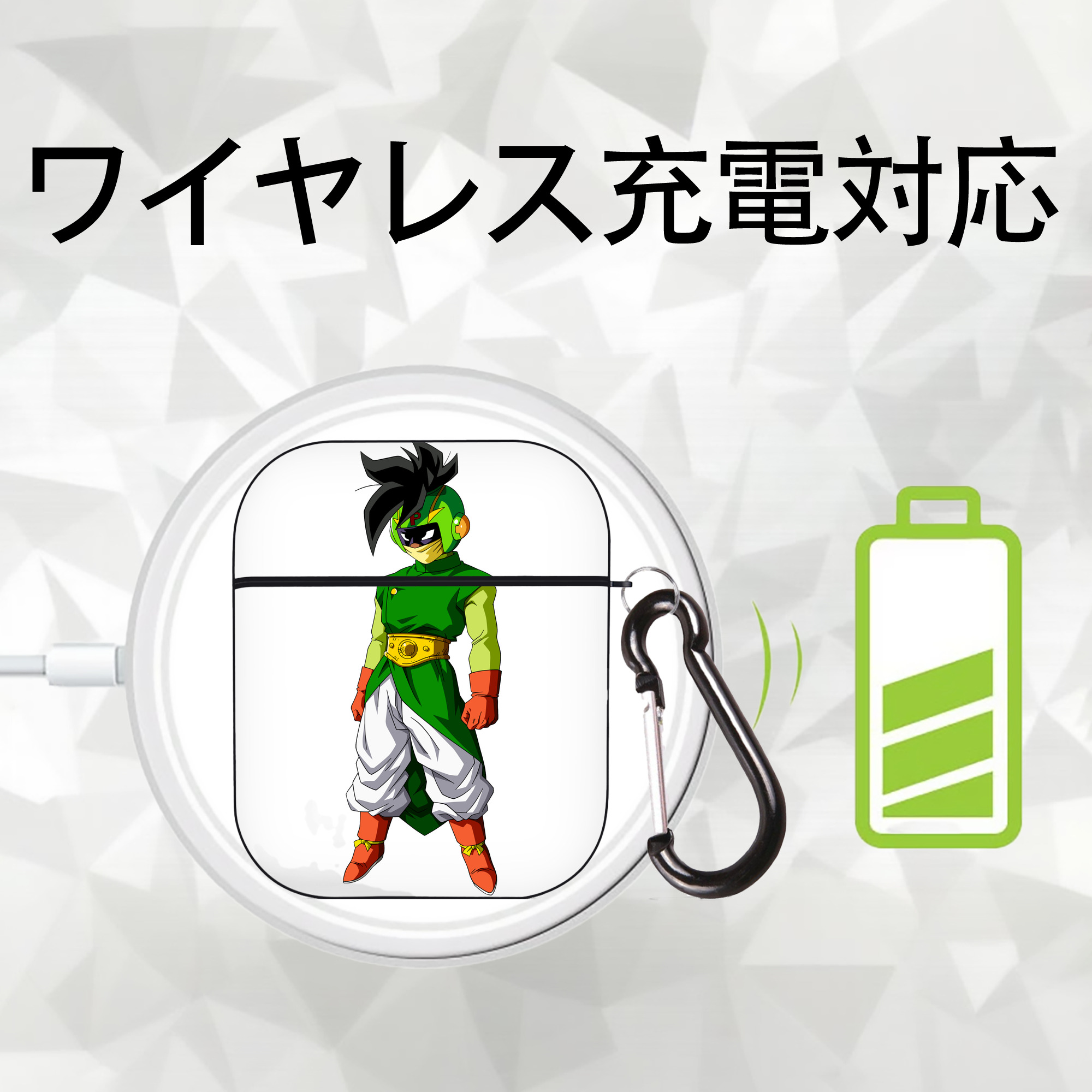 ドラゴンボール DRAGON BALL AirPods 第2世代保護ケース ハードシェル ブラック 耐衝撃・防指紋・カラビナ付き