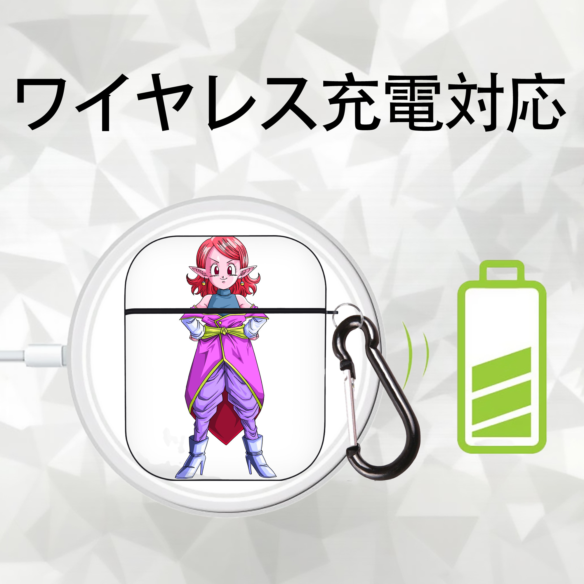 ドラゴンボール DRAGON BALL AirPods 第2世代保護ケース ハードシェル ブラック 耐衝撃・防指紋・カラビナ付き