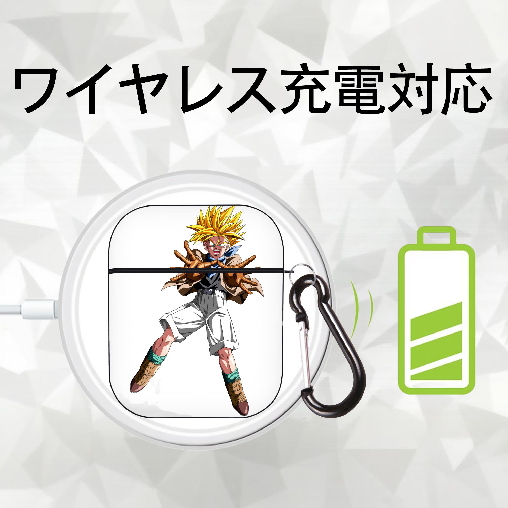 ドラゴンボール DRAGON BALL AirPods 第2世代保護ケース ハードシェル ブラック 耐衝撃・防指紋・カラビナ付き