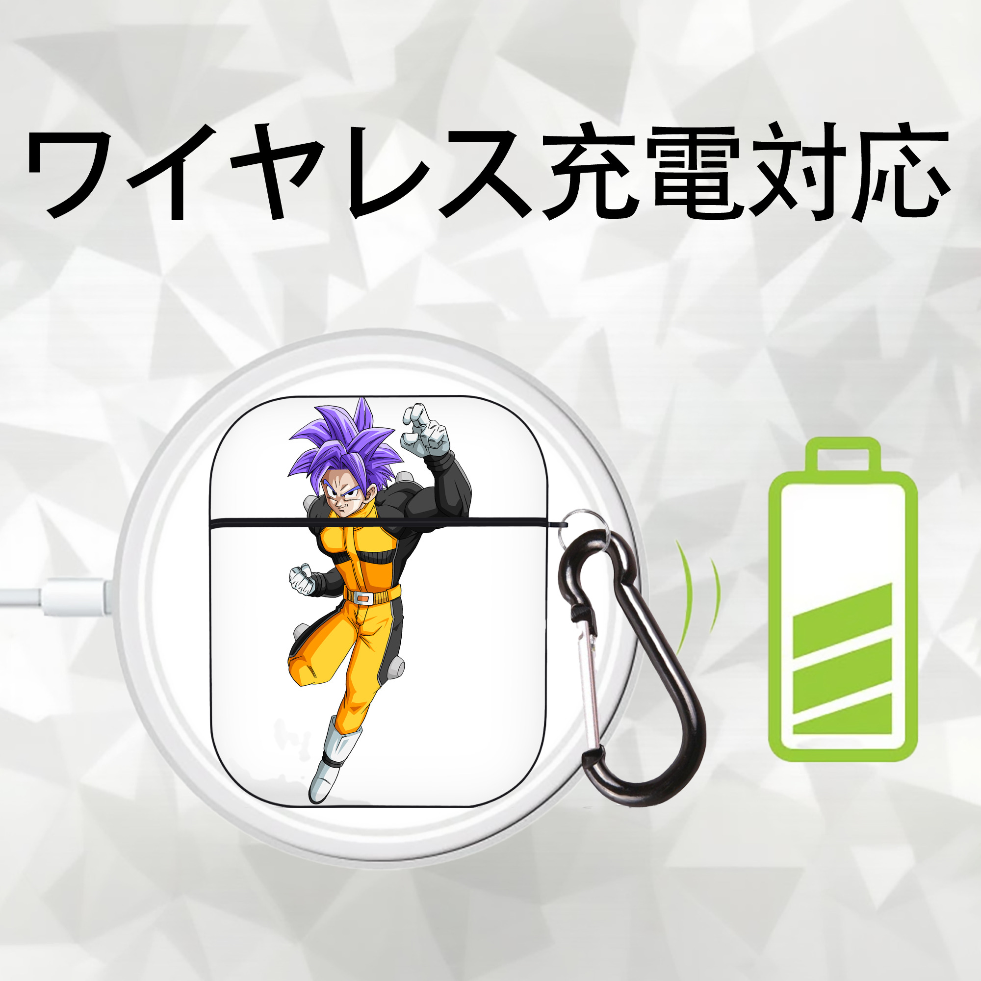 ドラゴンボール DRAGON BALL AirPods 第2世代保護ケース ハードシェル ブラック 耐衝撃・防指紋・カラビナ付き