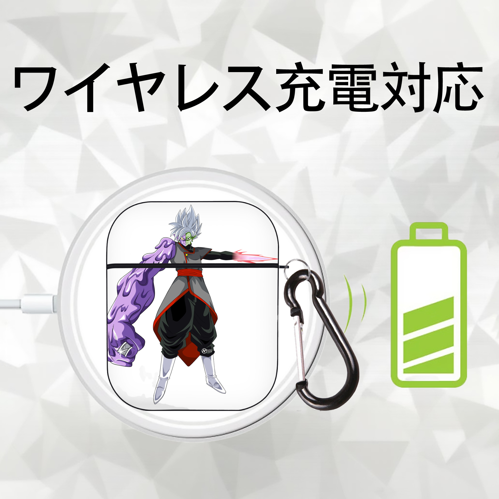 ドラゴンボール DRAGON BALL AirPods 第2世代保護ケース ハードシェル ブラック 耐衝撃・防指紋・カラビナ付き