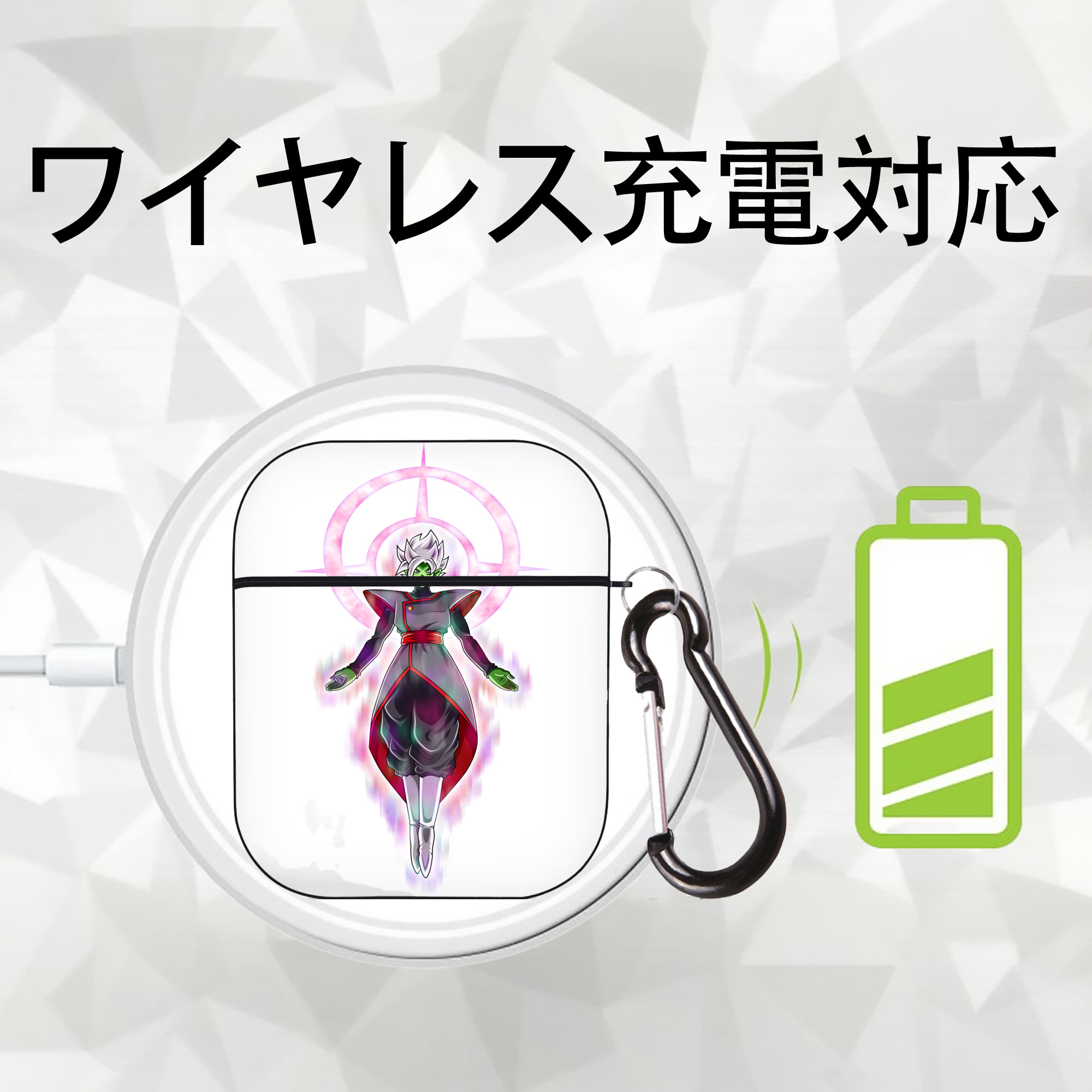 ドラゴンボール DRAGON BALL AirPods 第2世代保護ケース ハードシェル ブラック 耐衝撃・防指紋・カラビナ付き