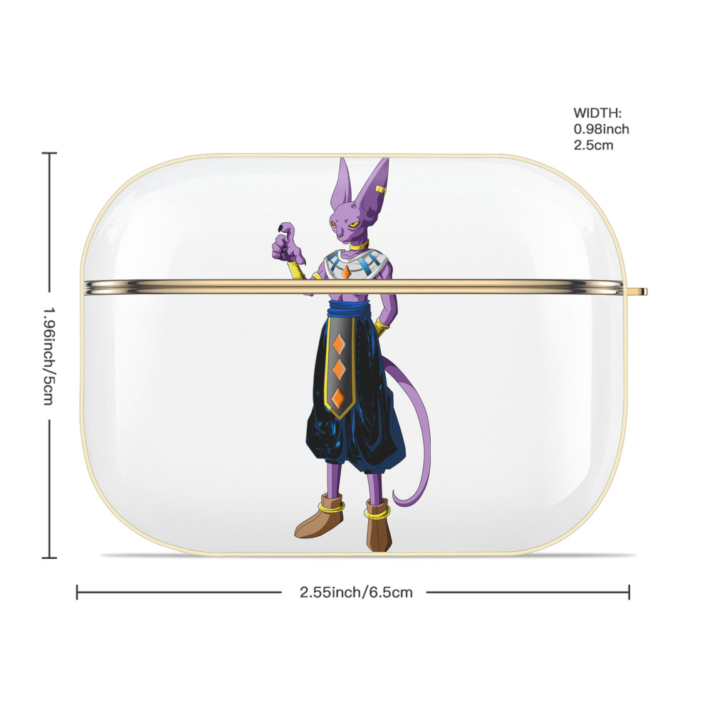 ドラゴンボール ビルス 破壊神ビルス DRAGON BALL Beerus Birusu 【AirPods Pro用】ハードシェル保護ケース｜耐衝撃・防指紋・カラビナ付き商品仕様