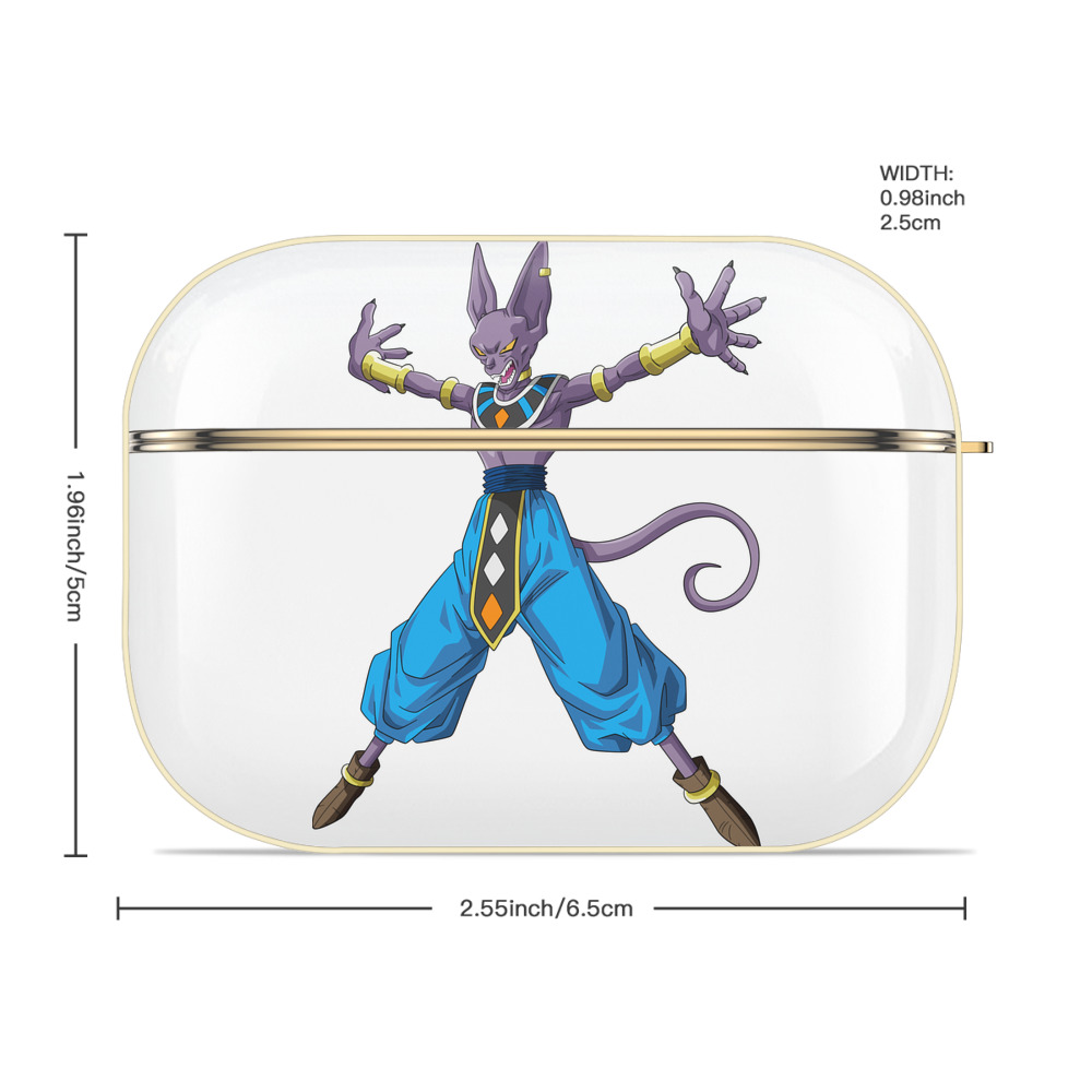 ドラゴンボール ビルス 破壊神ビルス DRAGON BALL Beerus Birusu 【AirPods Pro用】ハードシェル保護ケース｜耐衝撃・防指紋・カラビナ付き商品仕様