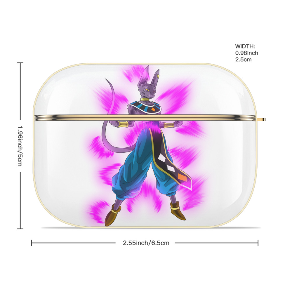 ドラゴンボール ビルス 破壊神ビルス DRAGON BALL Beerus Birusu 【AirPods Pro用】ハードシェル保護ケース｜耐衝撃・防指紋・カラビナ付き商品仕様