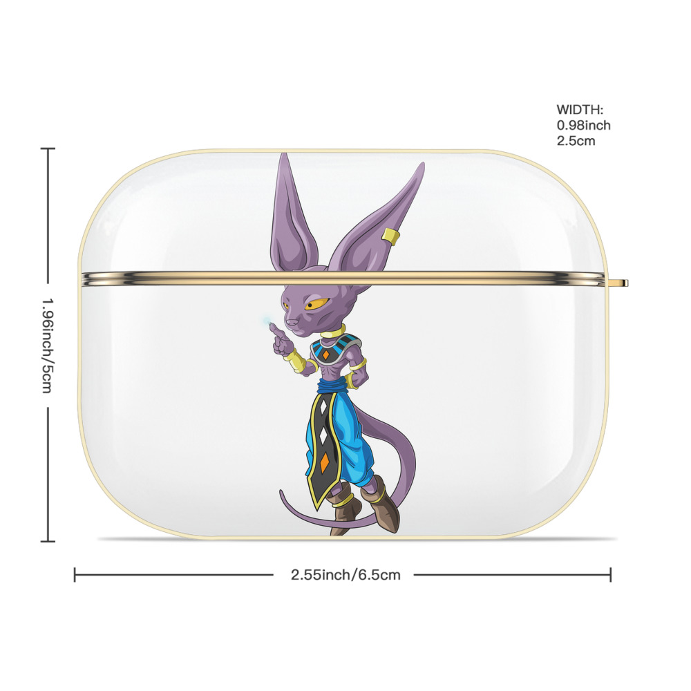 ドラゴンボール ビルス 破壊神ビルス DRAGON BALL Beerus Birusu 【AirPods Pro用】ハードシェル保護ケース｜耐衝撃・防指紋・カラビナ付き商品仕様