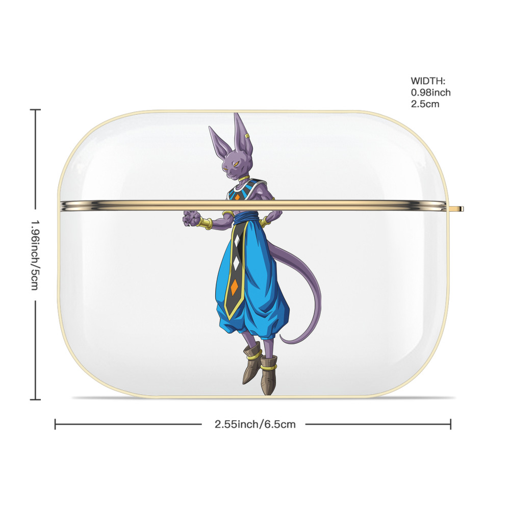 ドラゴンボール ビルス 破壊神ビルス DRAGON BALL Beerus Birusu 【AirPods Pro用】ハードシェル保護ケース｜耐衝撃・防指紋・カラビナ付き商品仕様