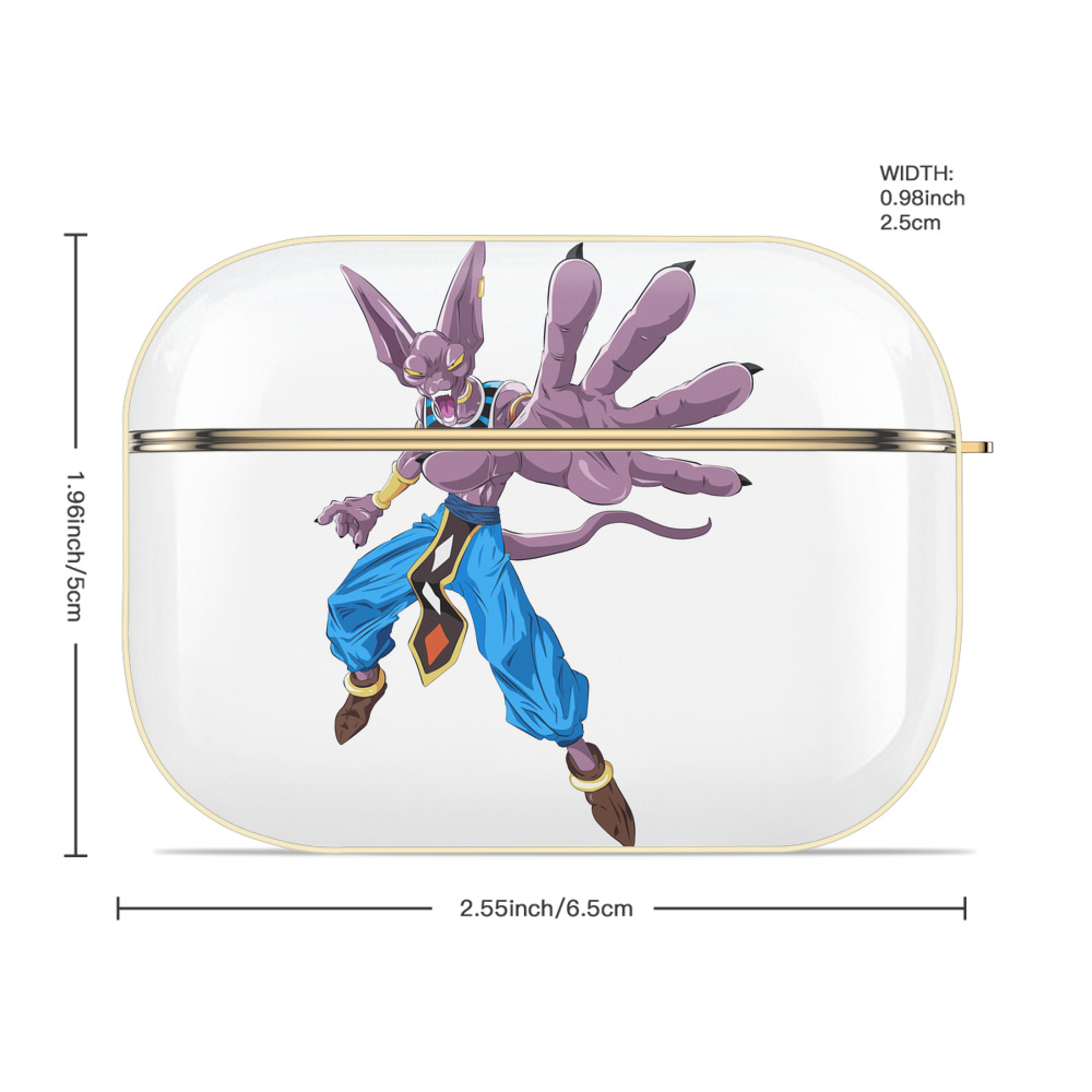 ドラゴンボール ビルス 破壊神ビルス DRAGON BALL Beerus Birusu 【AirPods Pro用】ハードシェル保護ケース｜耐衝撃・防指紋・カラビナ付き商品仕様