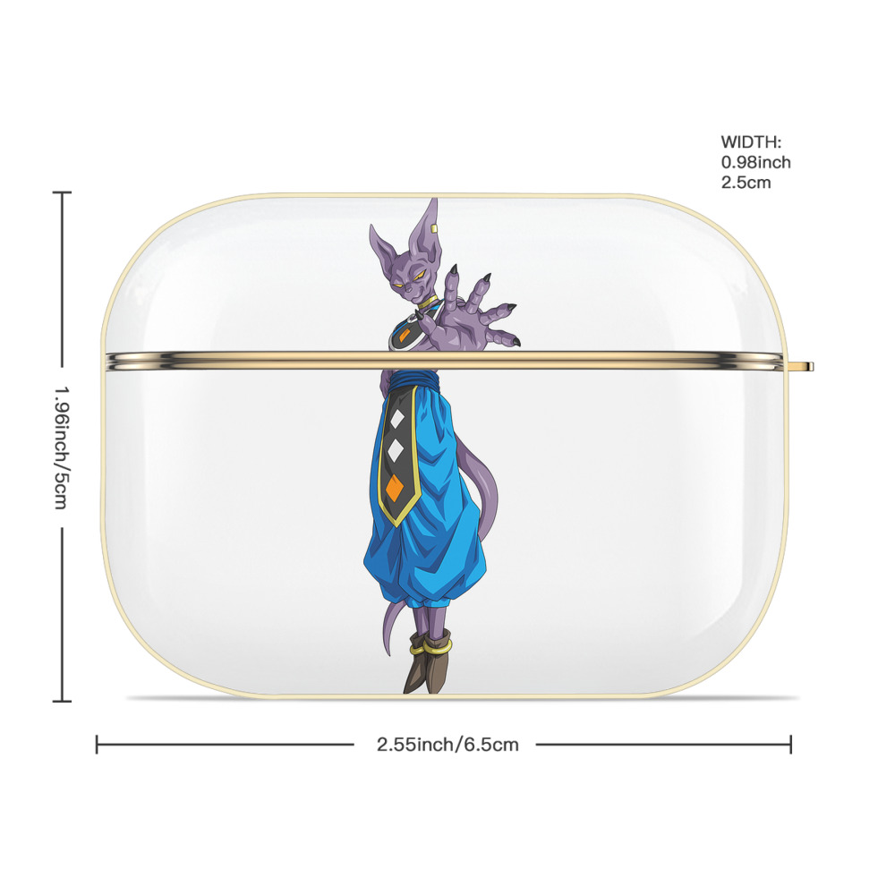 ドラゴンボール ビルス 破壊神ビルス DRAGON BALL Beerus Birusu 【AirPods Pro用】ハードシェル保護ケース｜耐衝撃・防指紋・カラビナ付き商品仕様