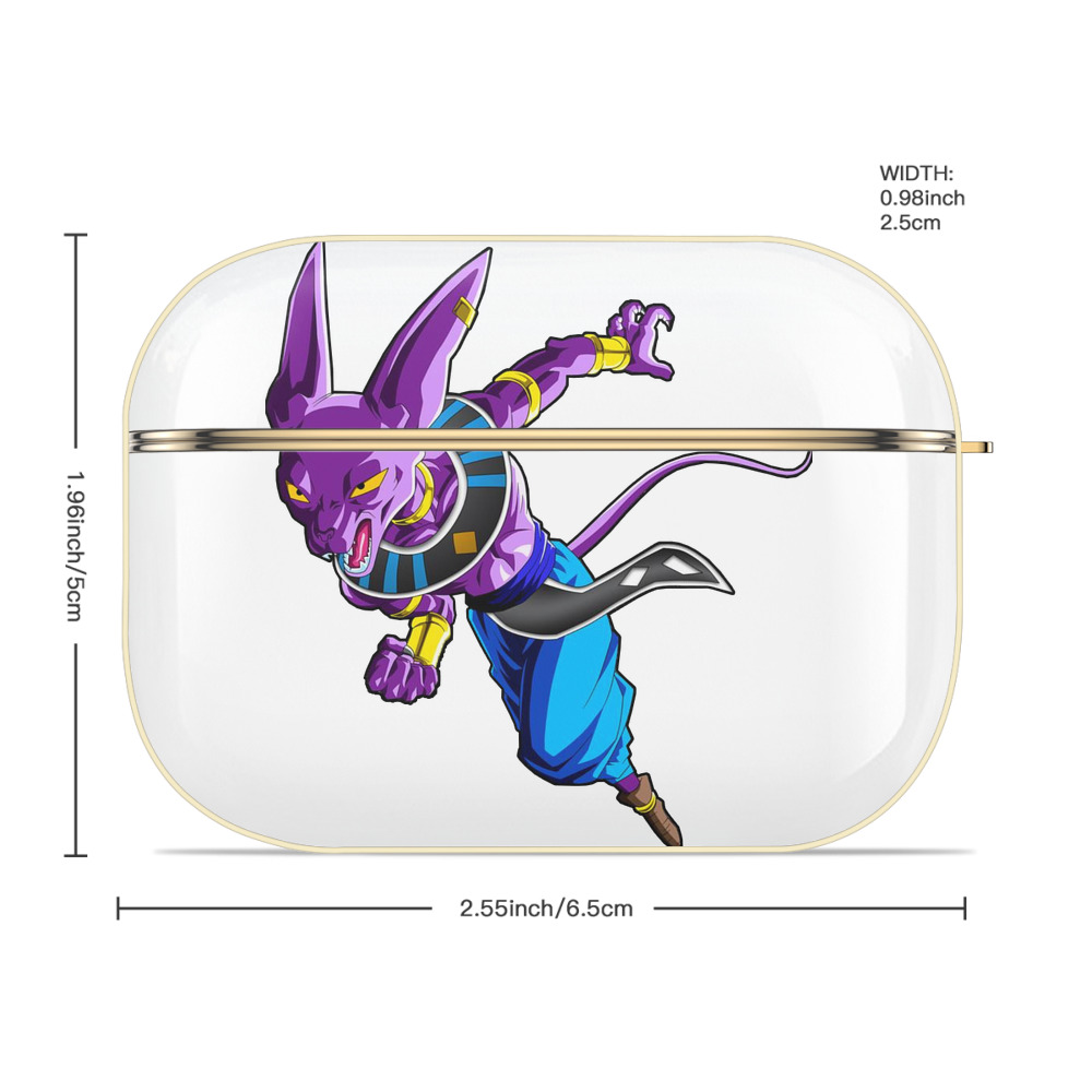 ドラゴンボール ビルス 破壊神ビルス DRAGON BALL Beerus Birusu 【AirPods Pro用】ハードシェル保護ケース｜耐衝撃・防指紋・カラビナ付き商品仕様