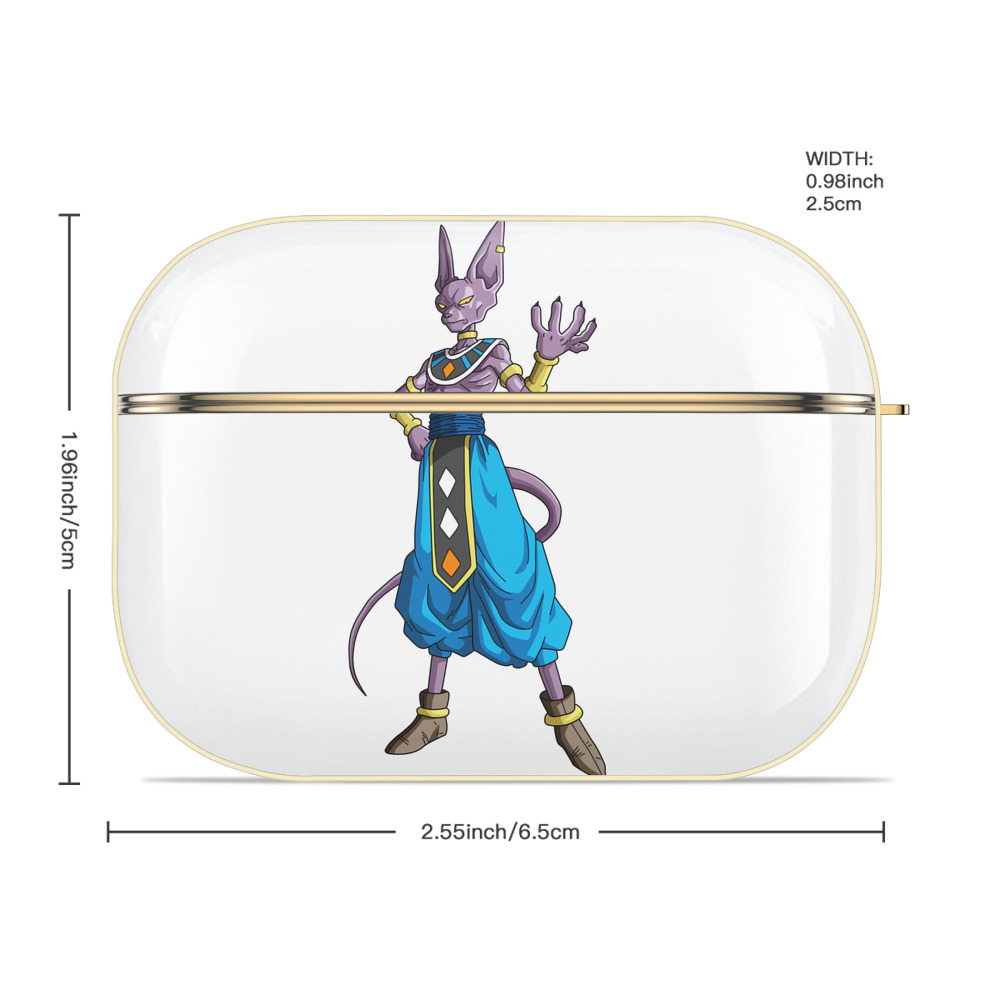 ドラゴンボール ビルス 破壊神ビルス DRAGON BALL Beerus Birusu 【AirPods Pro用】ハードシェル保護ケース｜耐衝撃・防指紋・カラビナ付き商品仕様