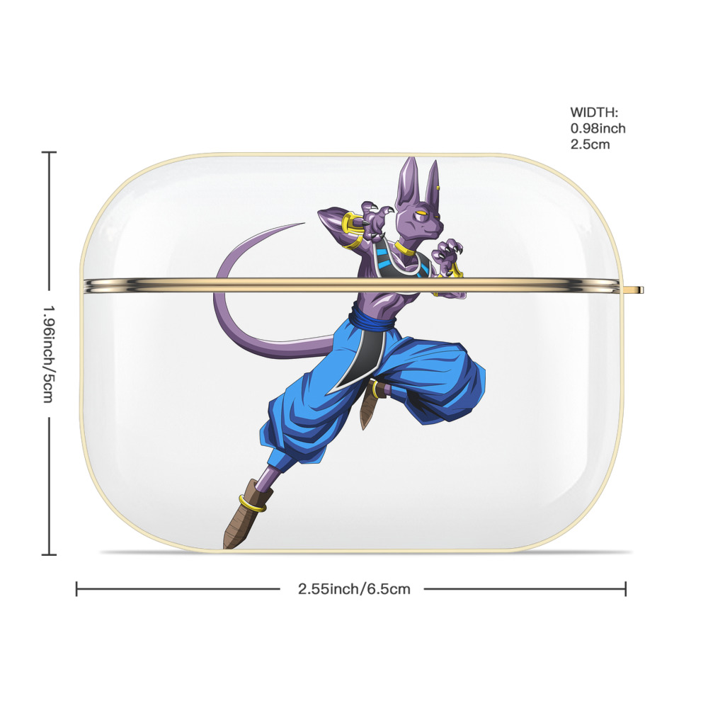 ドラゴンボール ビルス 破壊神ビルス DRAGON BALL Beerus Birusu 【AirPods Pro用】ハードシェル保護ケース｜耐衝撃・防指紋・カラビナ付き商品仕様