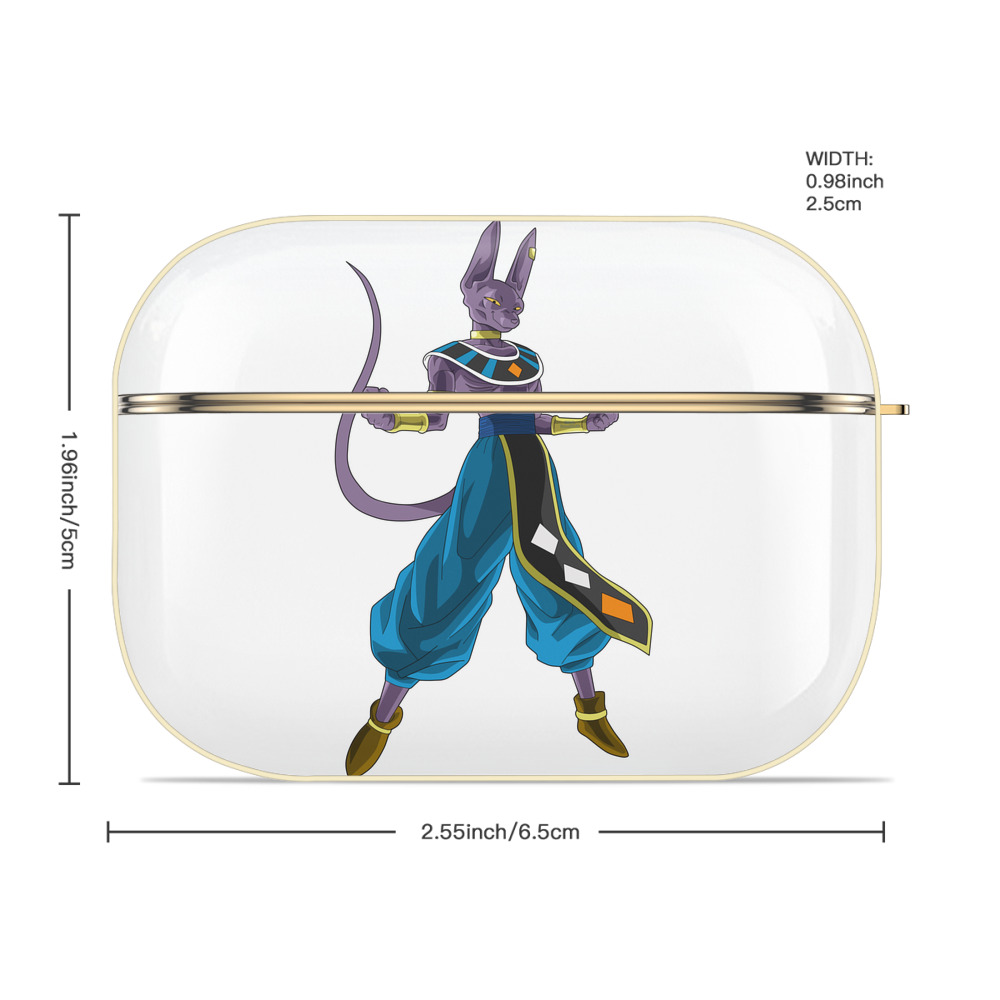 ドラゴンボール ビルス 破壊神ビルス DRAGON BALL Beerus Birusu 【AirPods Pro用】ハードシェル保護ケース｜耐衝撃・防指紋・カラビナ付き商品仕様