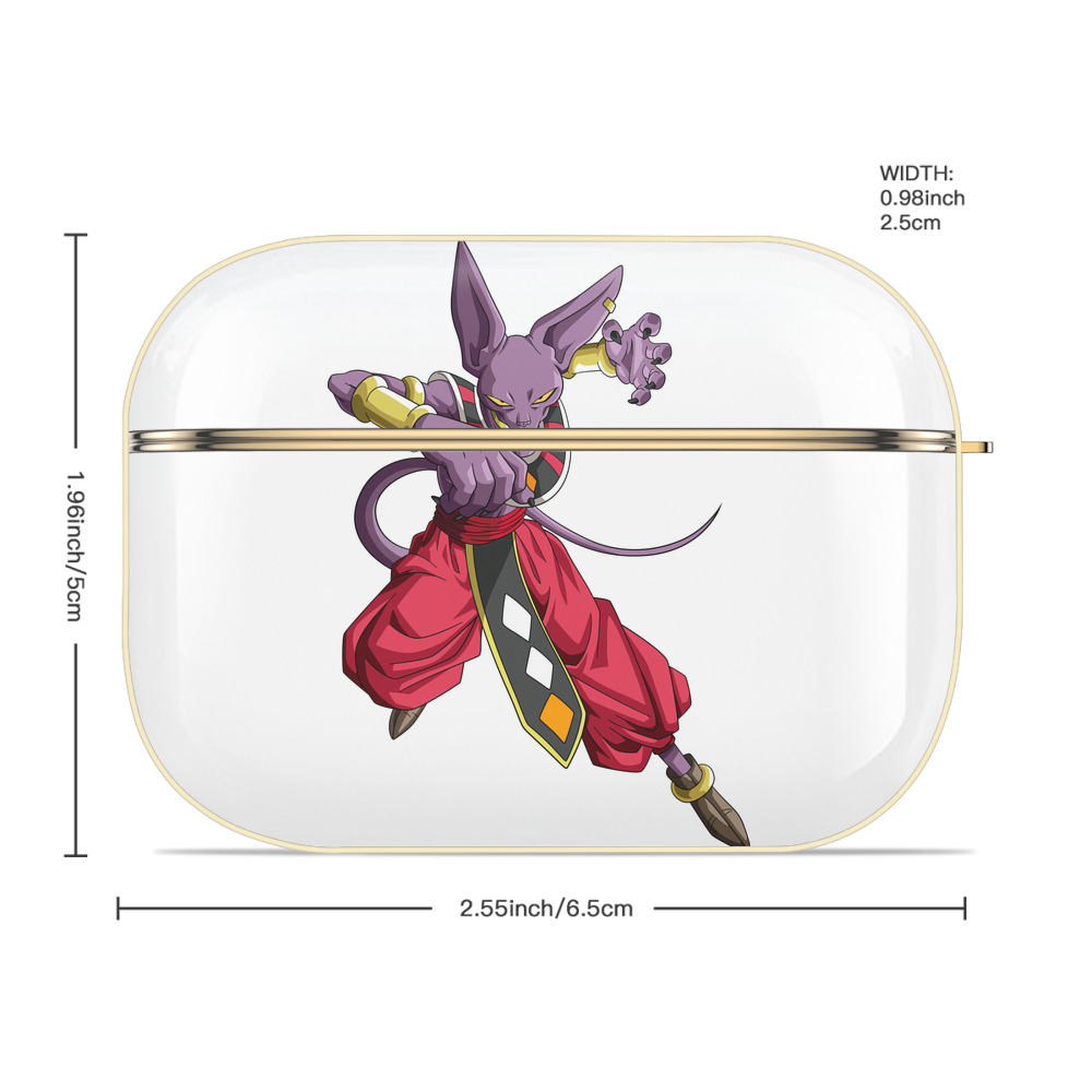 ドラゴンボール ビルス 破壊神ビルス DRAGON BALL Beerus Birusu 【AirPods Pro用】ハードシェル保護ケース｜耐衝撃・防指紋・カラビナ付き商品仕様