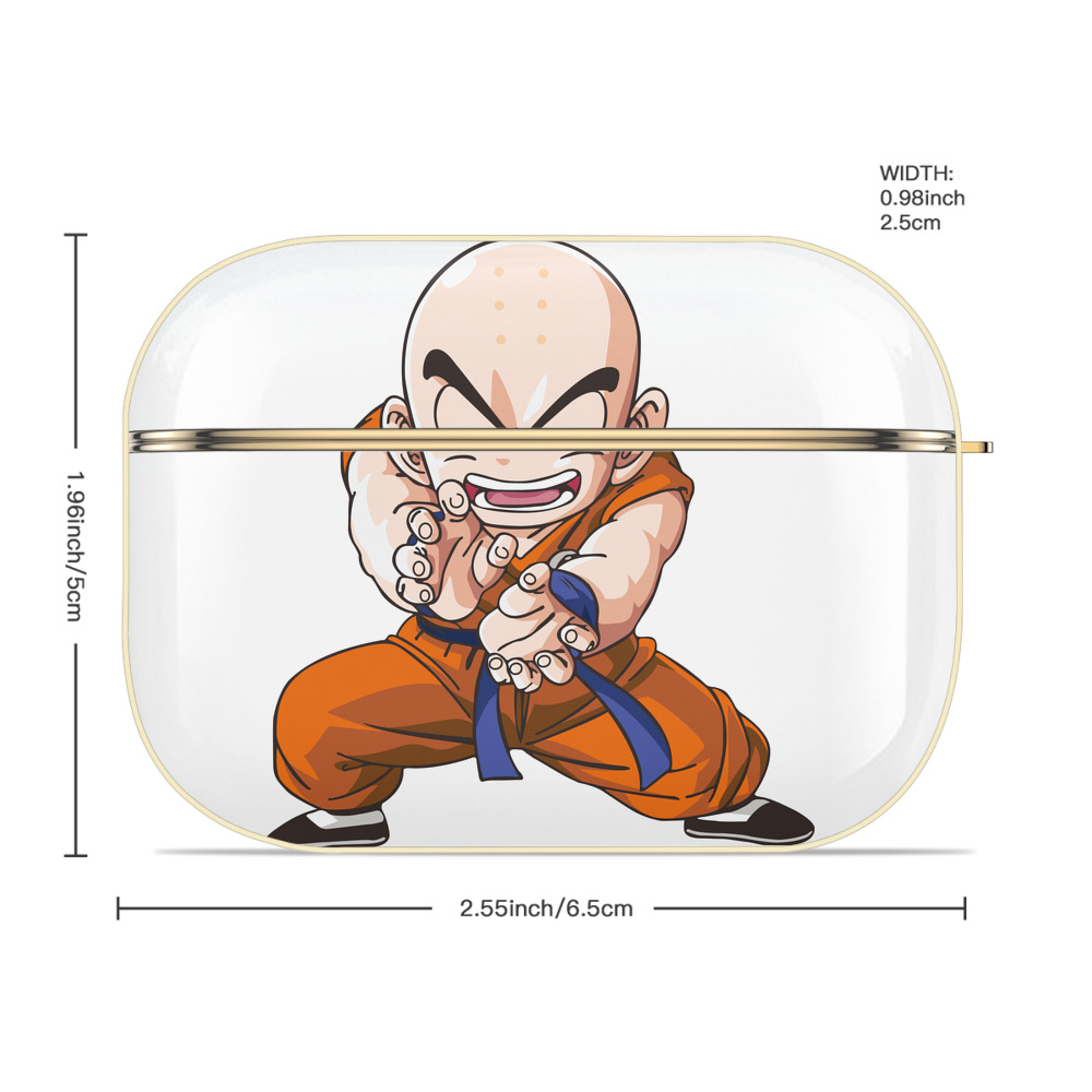 ドラゴンボール クリリン DRAGON BALL krillin 【AirPods Pro用】ハードシェル保護ケース｜耐衝撃・防指紋・カラビナ付き商品仕様