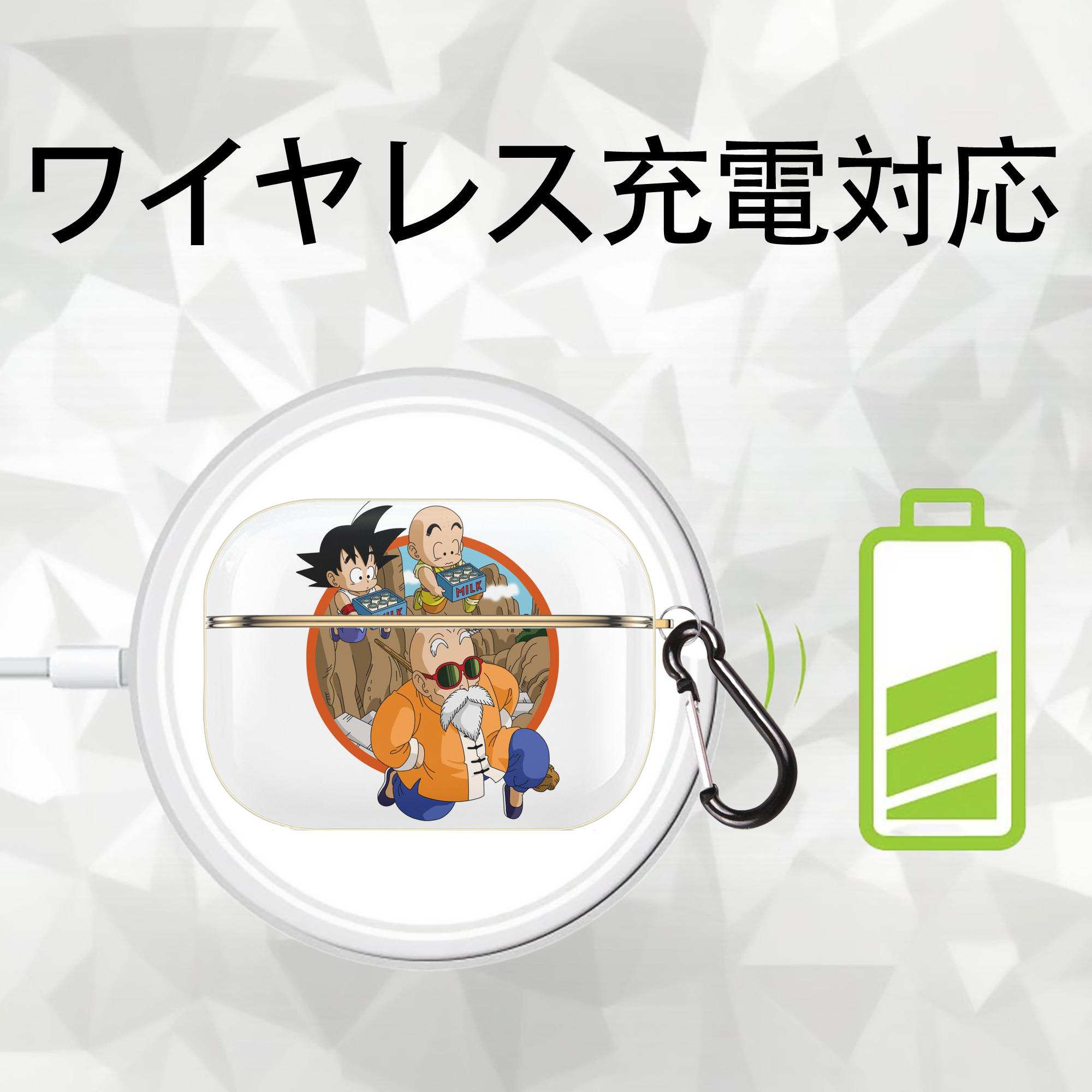 ドラゴンボール 亀仙人（かめせんにん） DRAGON BALL Master Roshi Kame Sennin 【AirPods Pro用】ハードシェル保護ケース｜耐衝撃・防指紋・カラビナ付き商品仕様