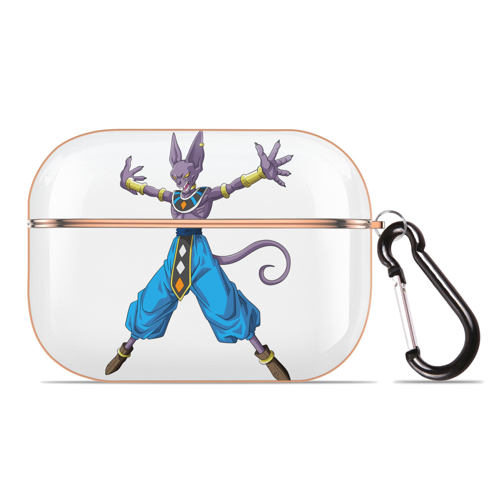 （画像用） ドラゴンボール ビルス 破壊神ビルス DRAGON BALL Beerus Birusu 【AirPods Pro用】ハードシェル保護ケース｜耐衝撃・防指紋・カラビナ付き商品仕様